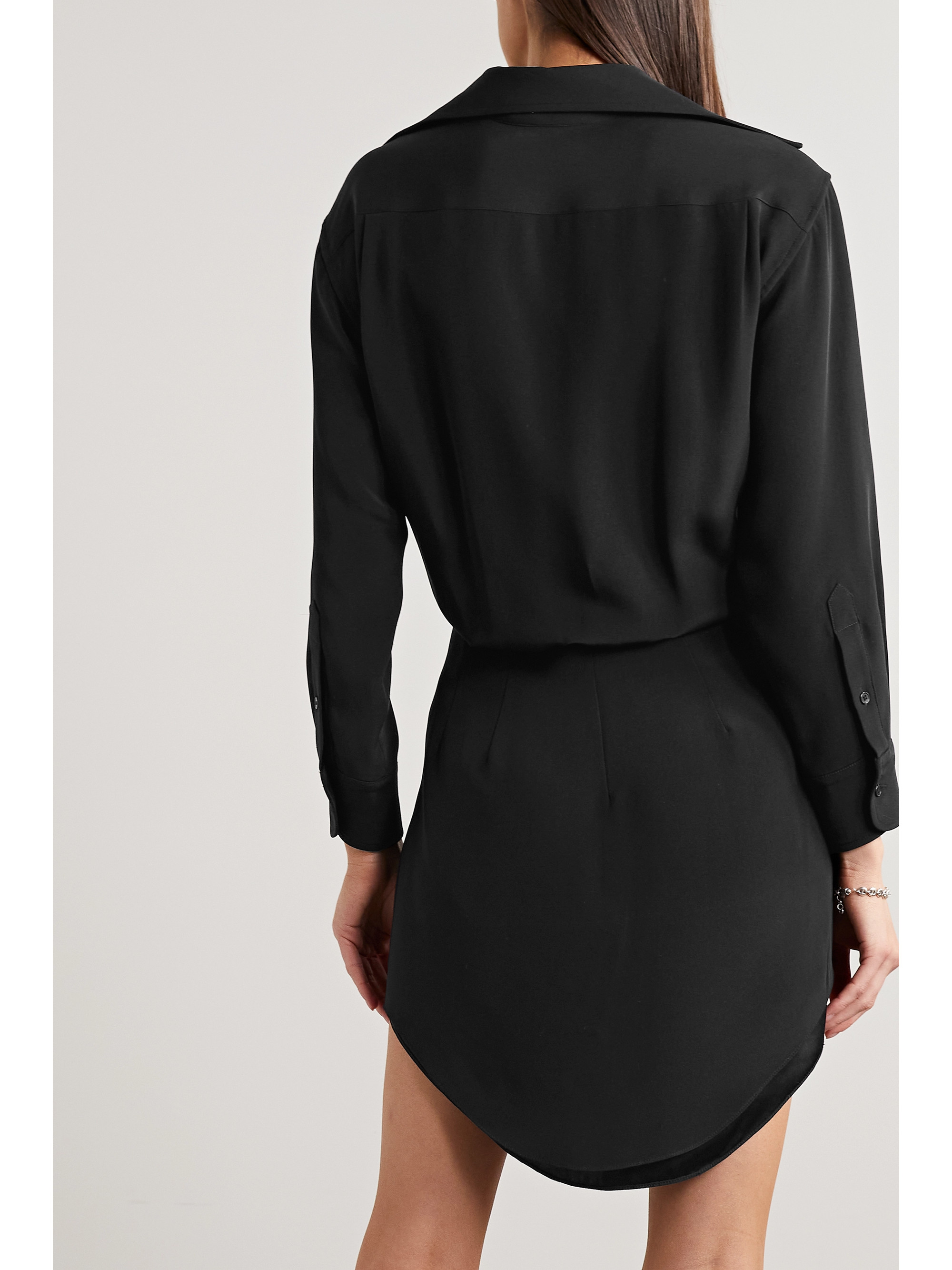 Brandon Maxwell The Vera silk-crepe mini shirt dress