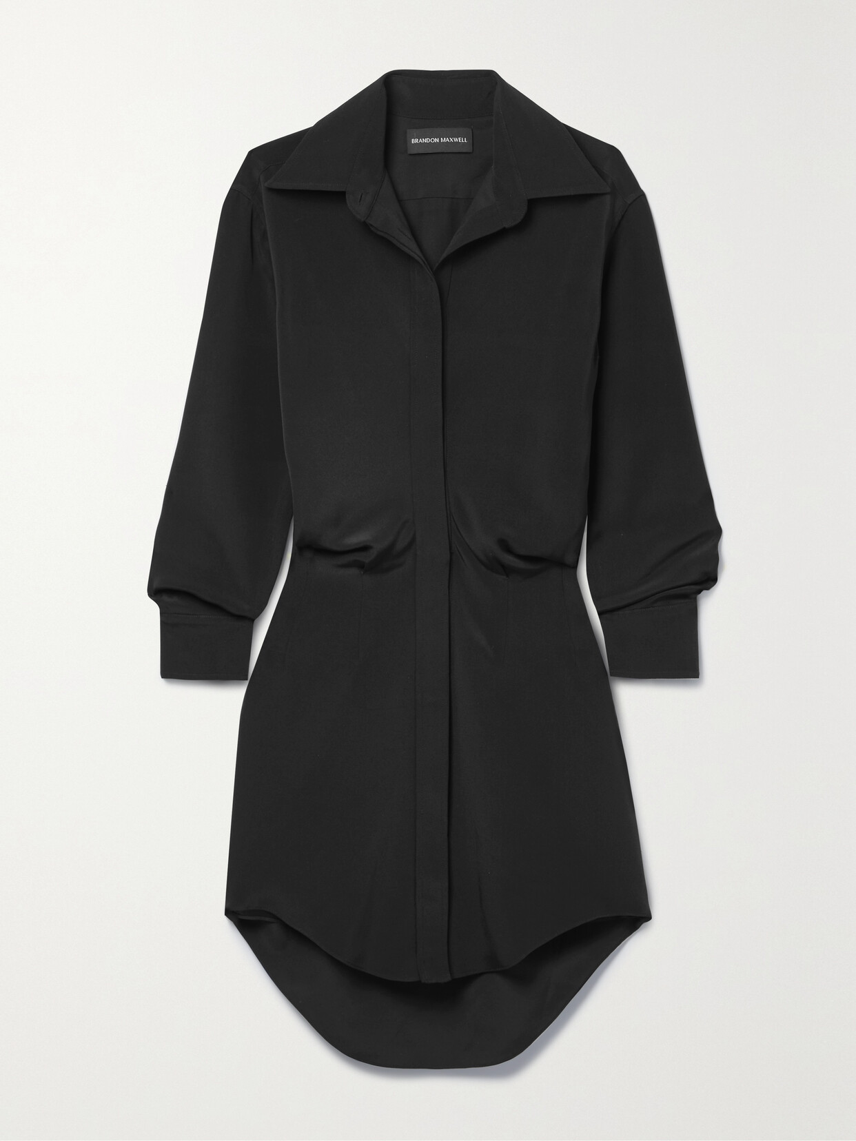 Brandon Maxwell - The Vera Silk-crepe Mini Shirt Dress - Black