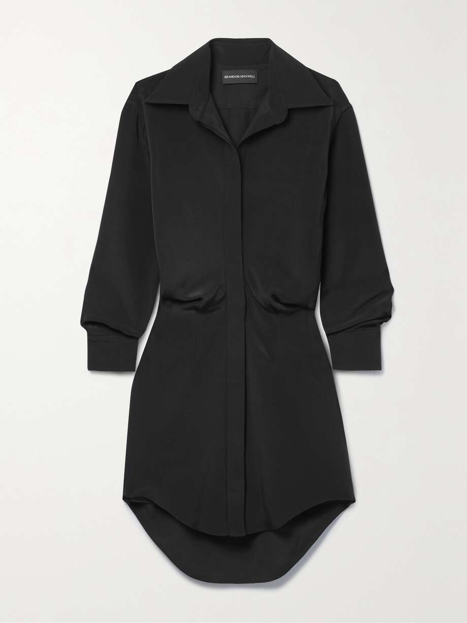 the vera silk-crepe mini shirt dress