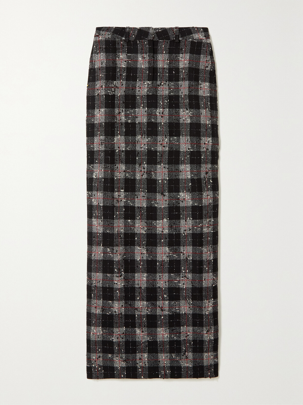 Alessandra Rich - Checked Wool-blend Bouclé-tweed Maxi Skirt - Black