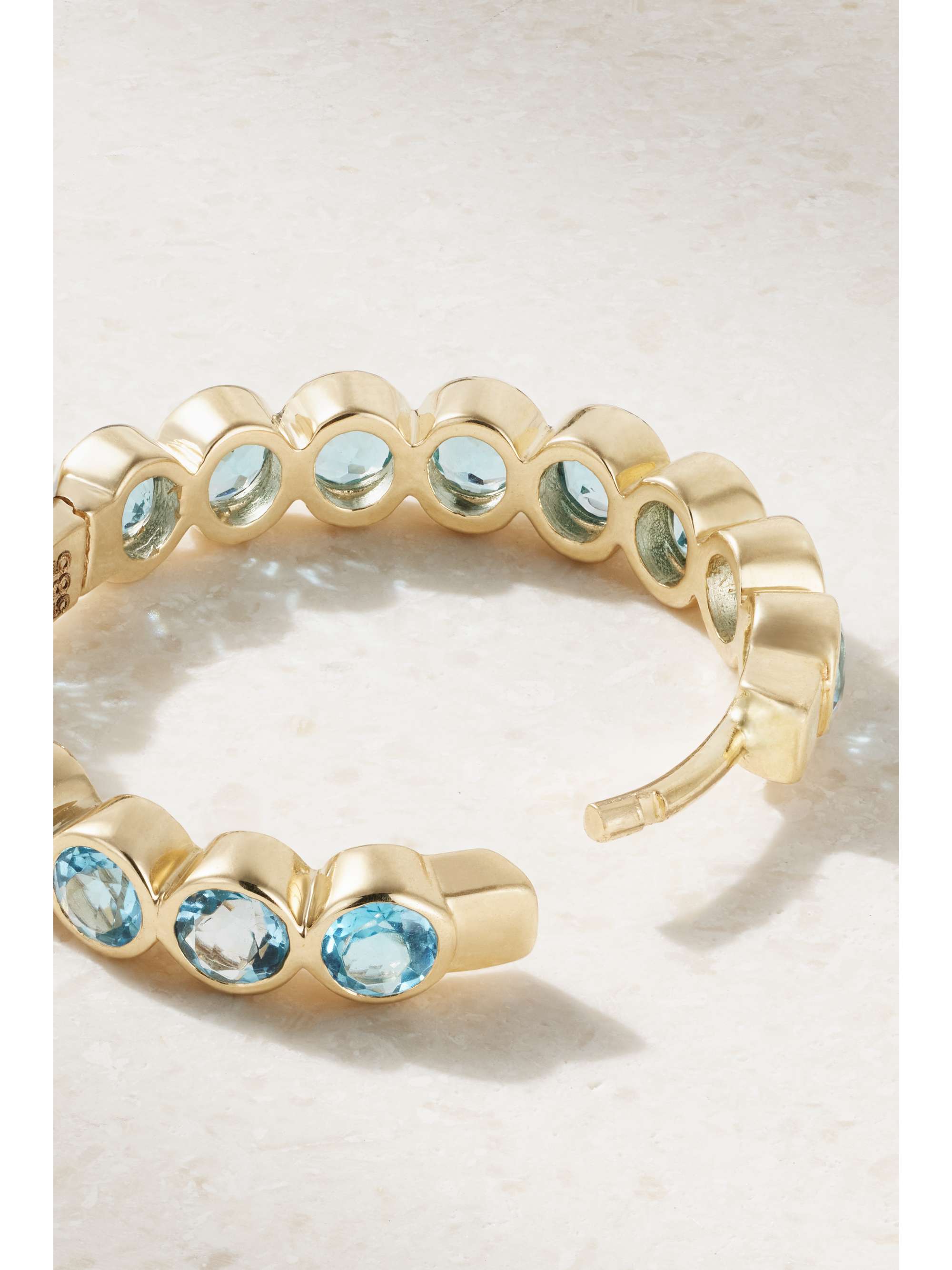 42 SUNS 14-karat gold laboratory-grown topaz single hoop earring