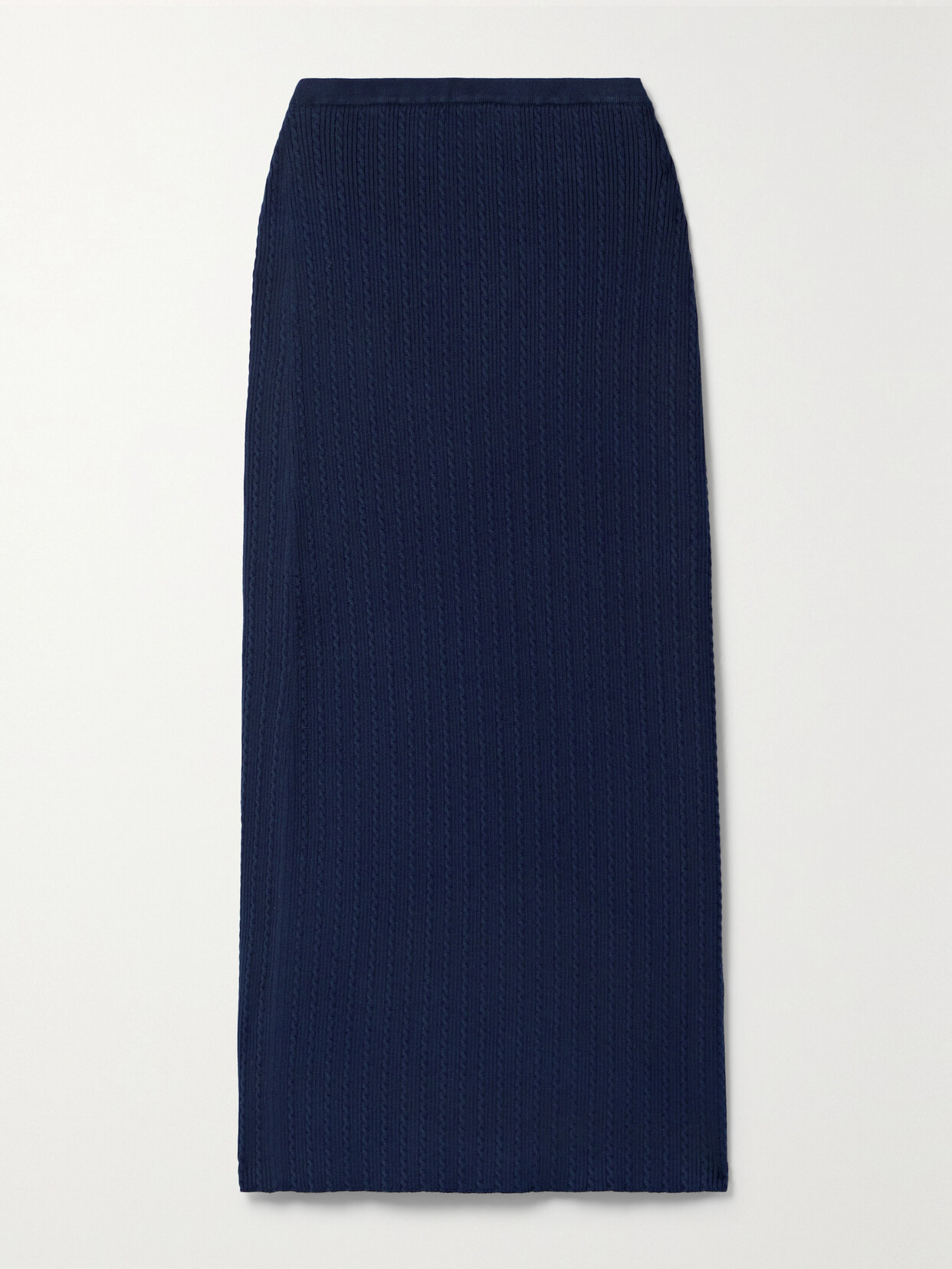 Alessandra Rich - Cable-knit Cotton-blend Midi Skirt - Blue