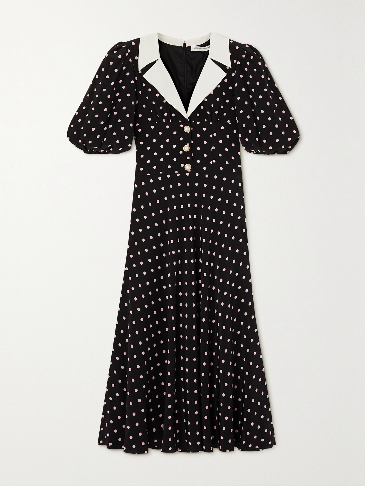 Alessandra Rich - Embellished Polka-dot Silk Crepe De Chine Maxi Dress - Black