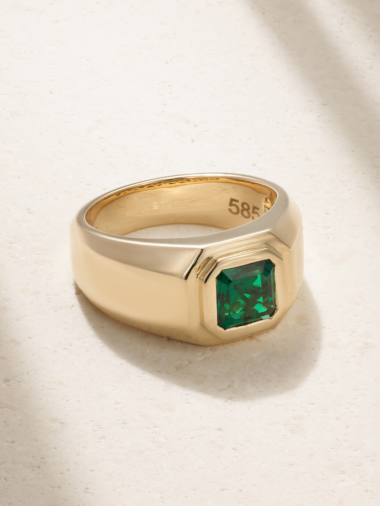 42 Suns 14-karat Gold Laboratory-grown Emerald Ring