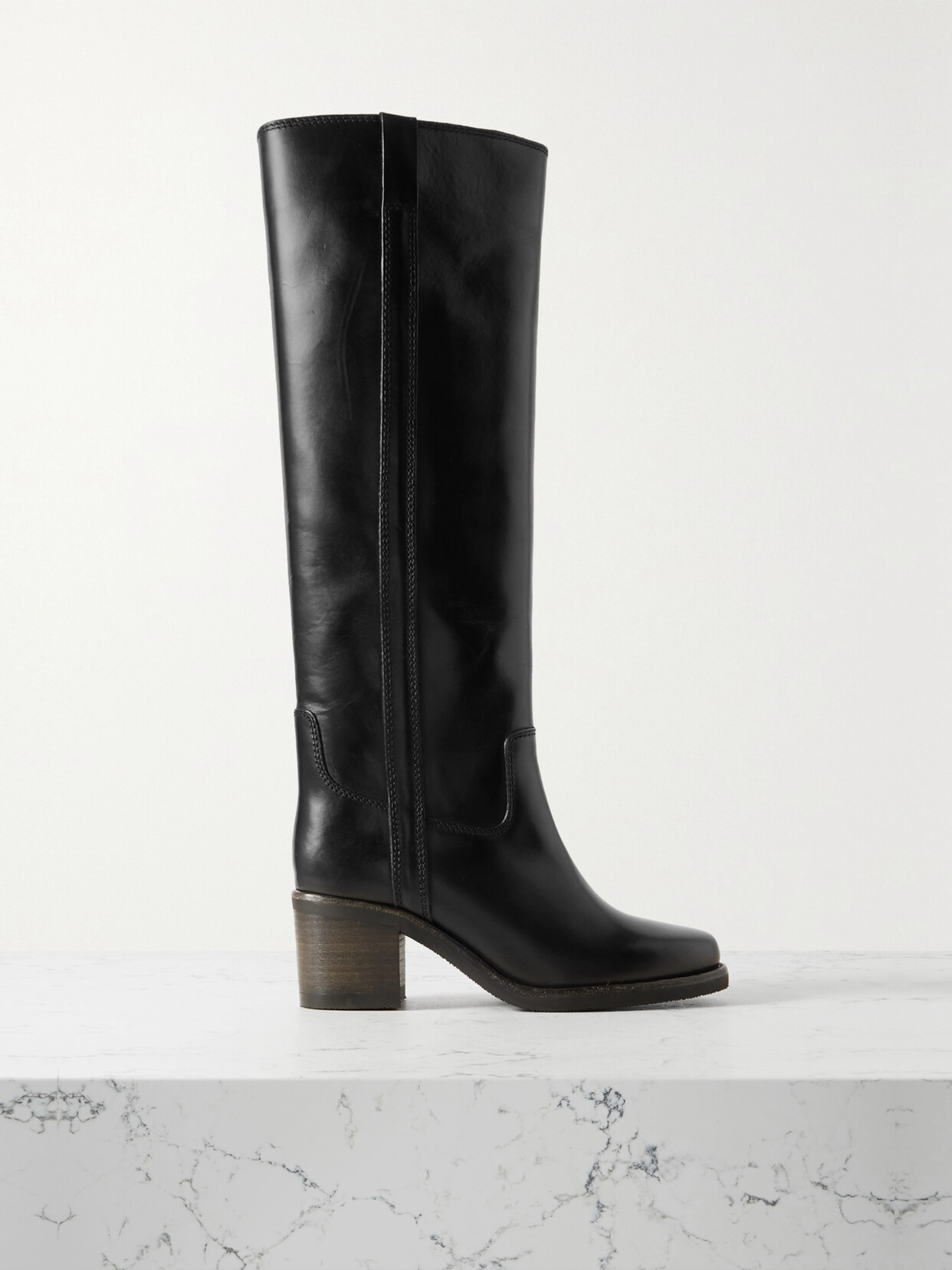 Isabel Marant Seenia Leather Knee Boots - Black