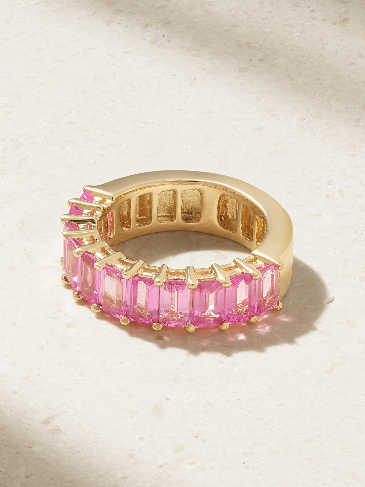 Kolours Jewelry 14-karat Gold Sapphire Ring In Pink