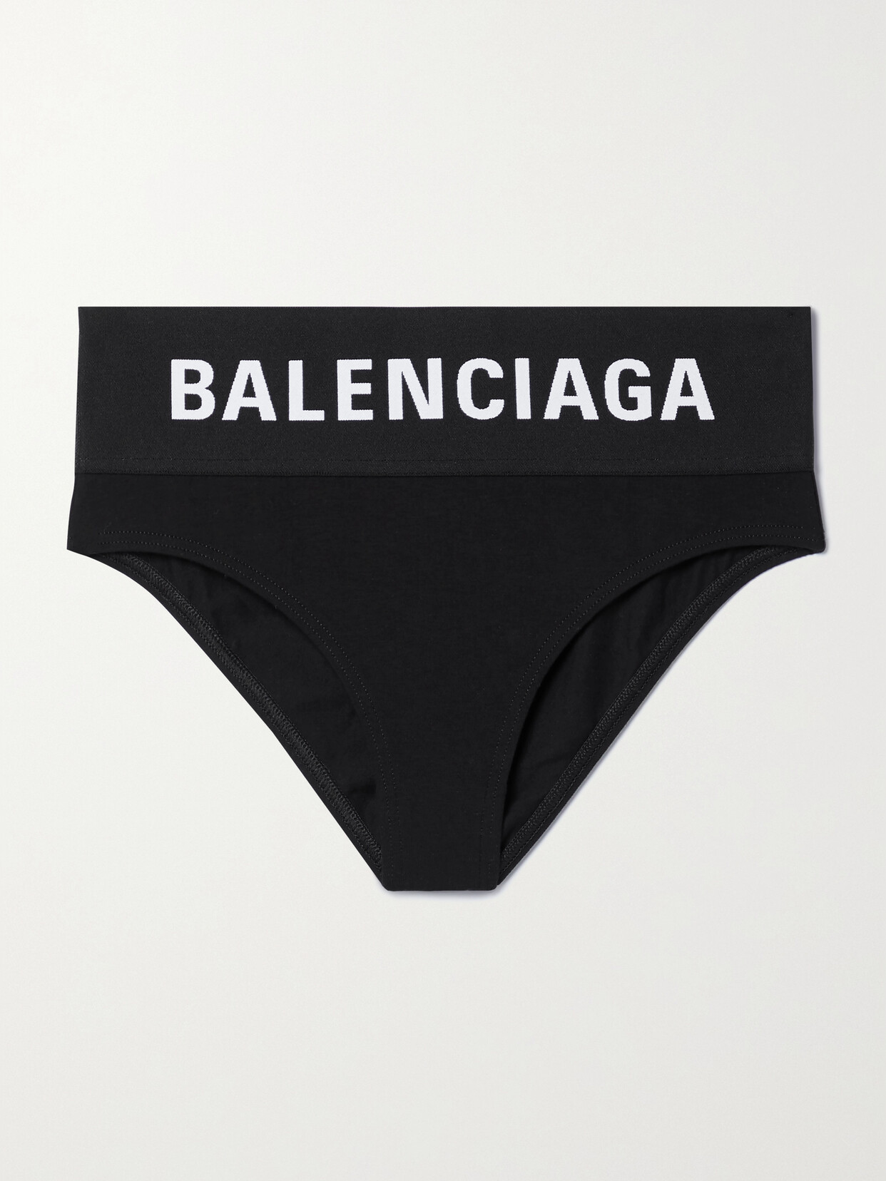 Balenciaga - Jacquard-trimmed Stretch-jersey Briefs - Black