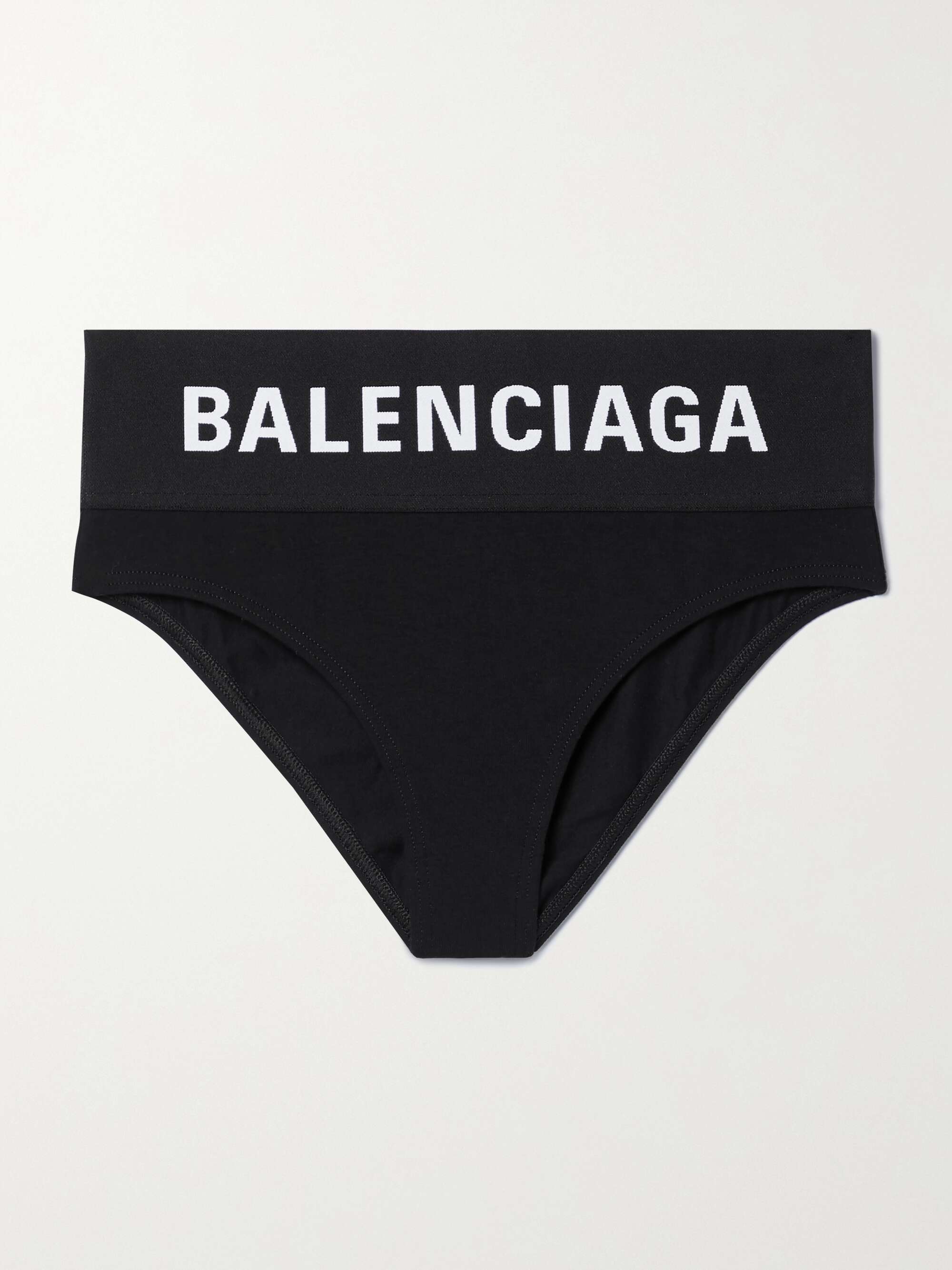 BALENCIAGA Jacquard-trimmed stretch-jersey briefs