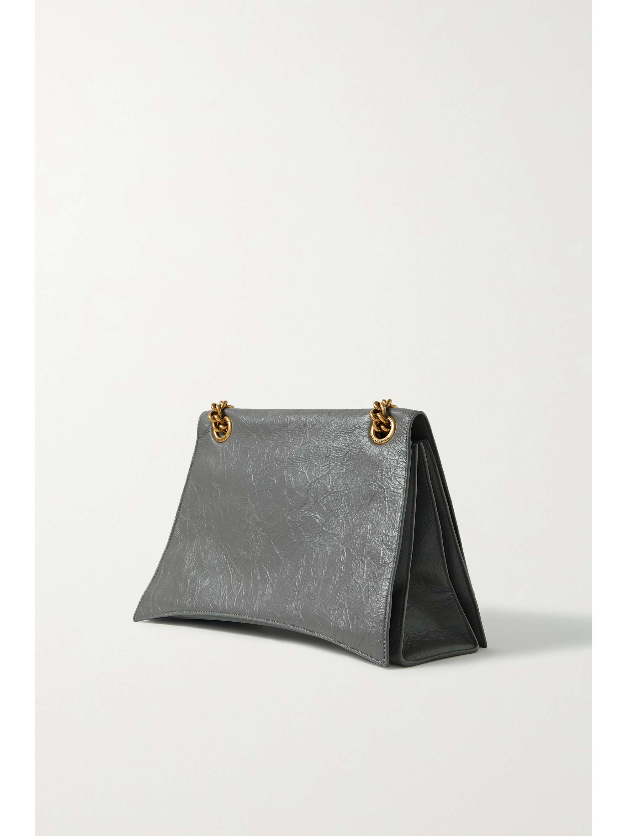 BALENCIAGA Hourglass crinkled-leather shoulder bag