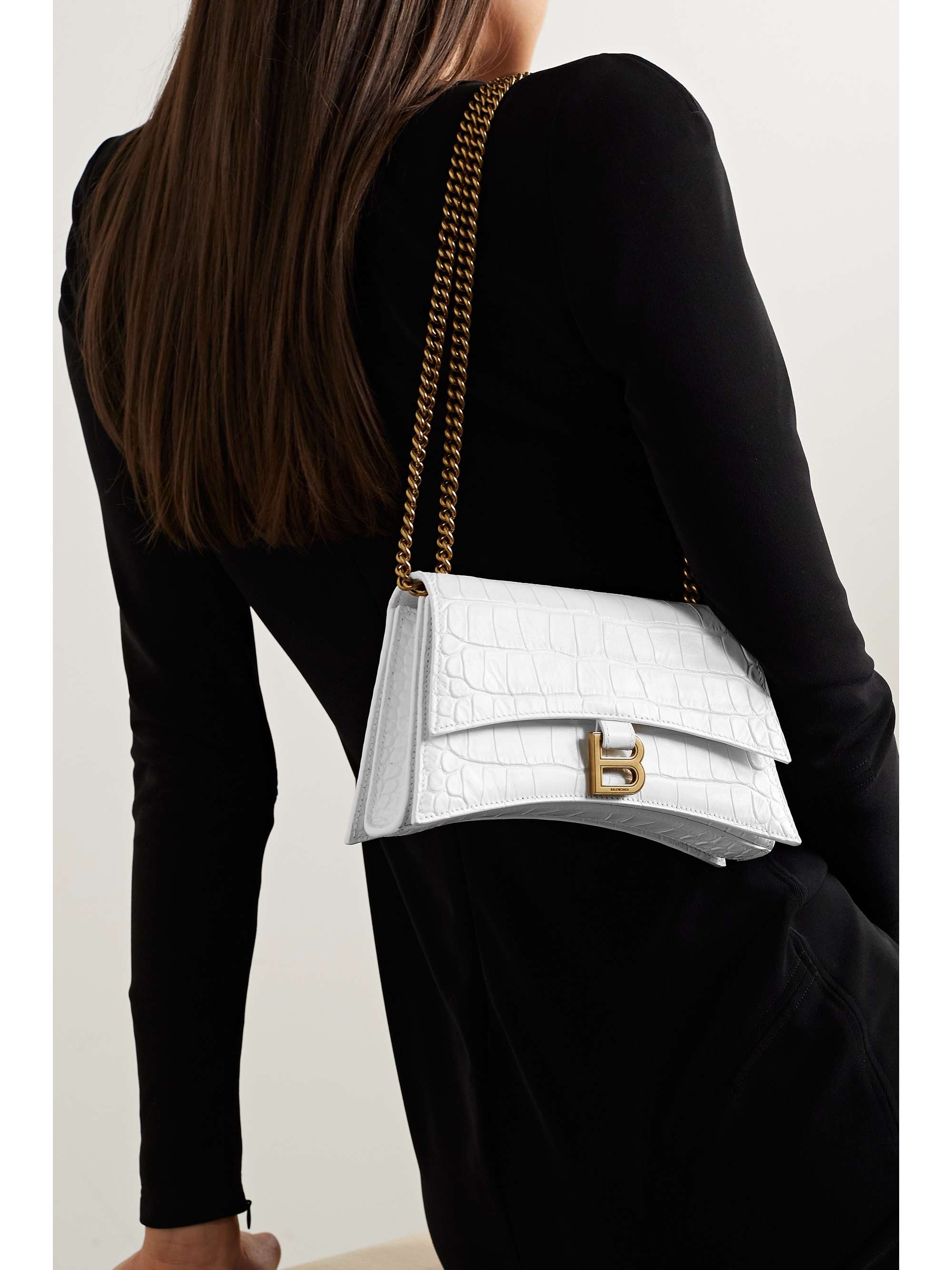 BALENCIAGA Crush small croceffect leather shoulder bag NETAPORTER