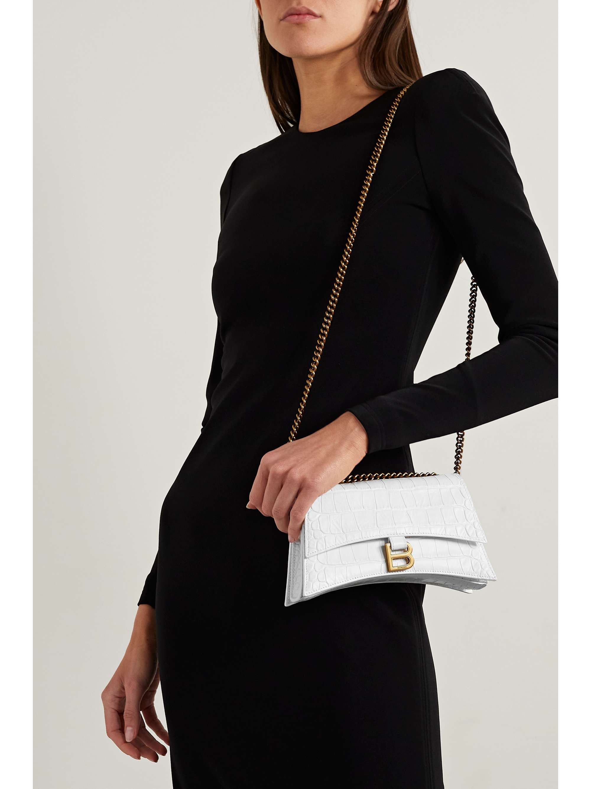 BALENCIAGA Crush small croceffect leather shoulder bag NETAPORTER