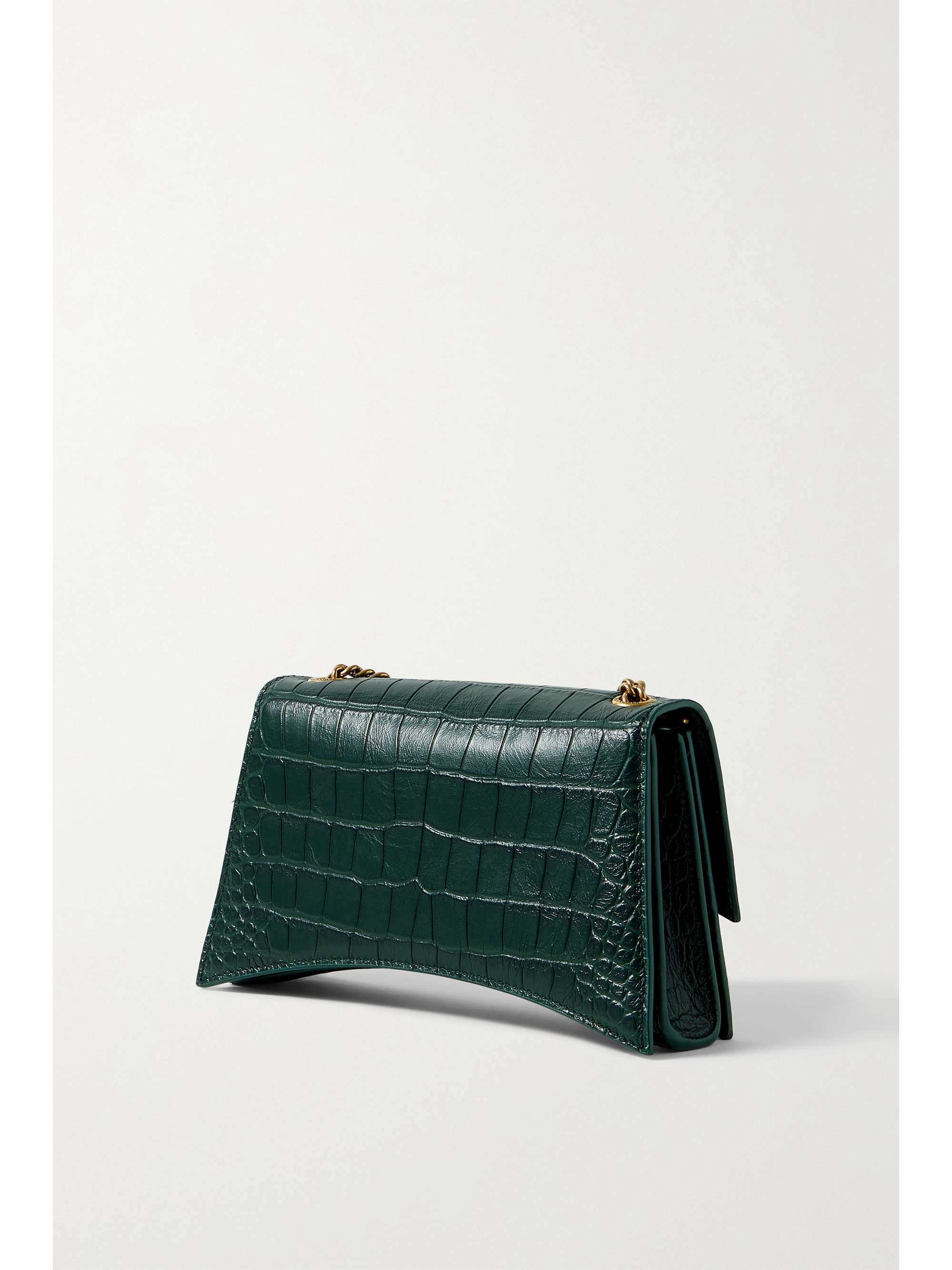 BALENCIAGA Crush small croc-effect leather shoulder bag