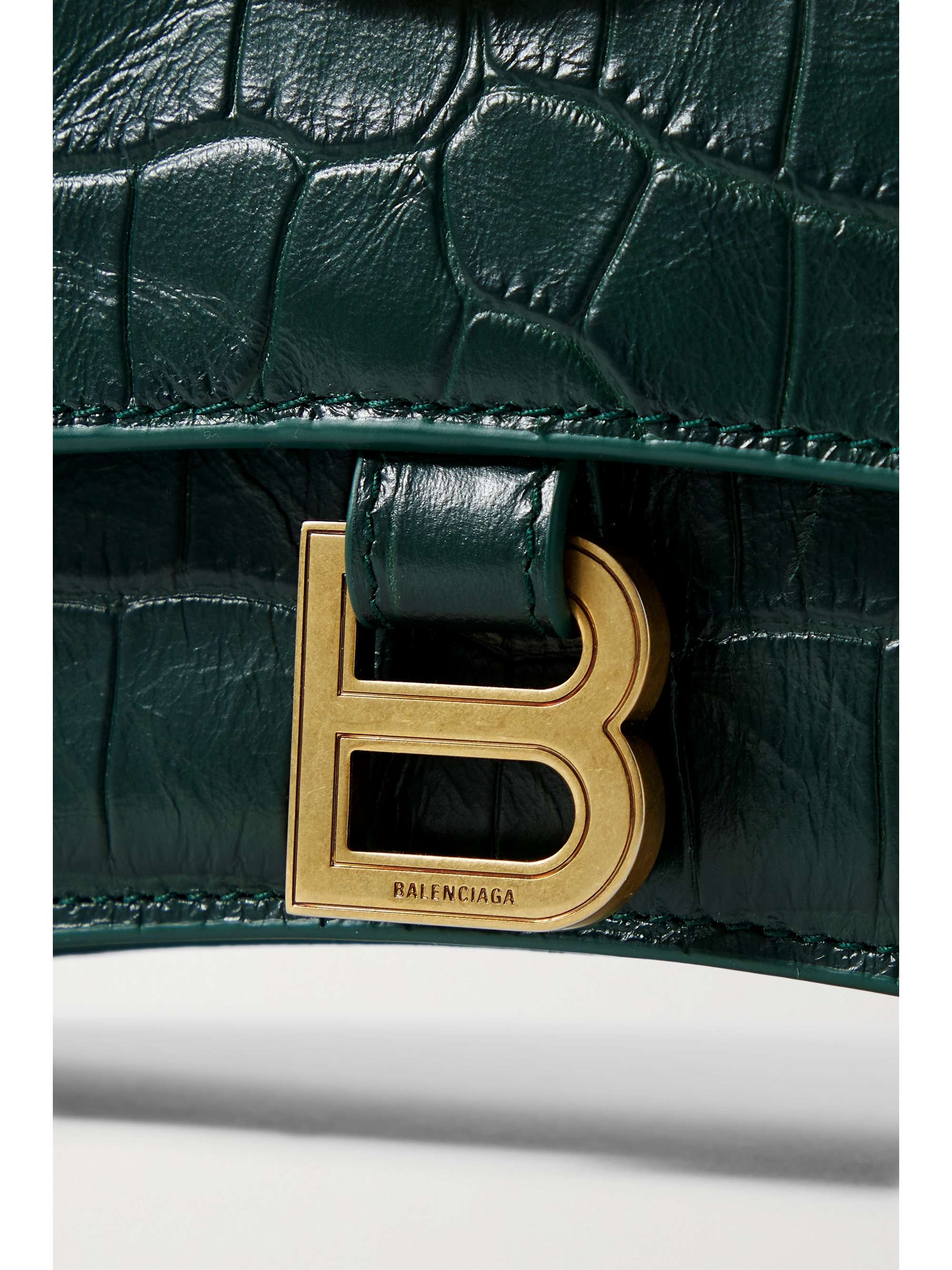 BALENCIAGA Crush small croc-effect leather shoulder bag