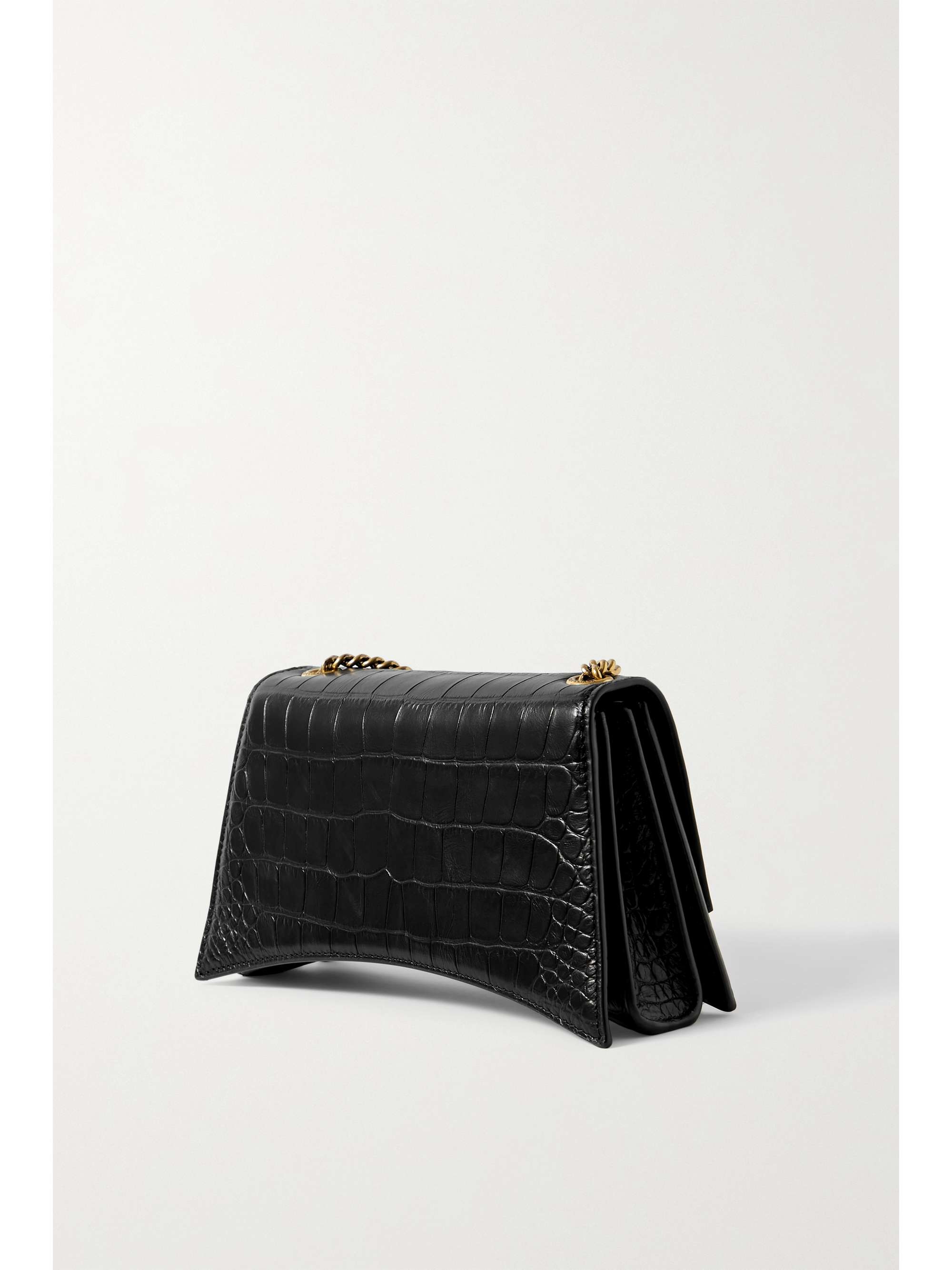 BALENCIAGA Crush small croc-effect leather shoulder bag