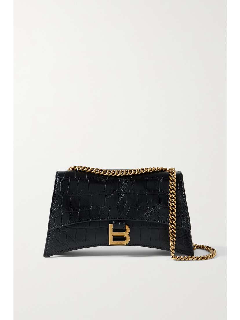 Balenciaga Crush Small Croc-effect Leather Shoulder Bag