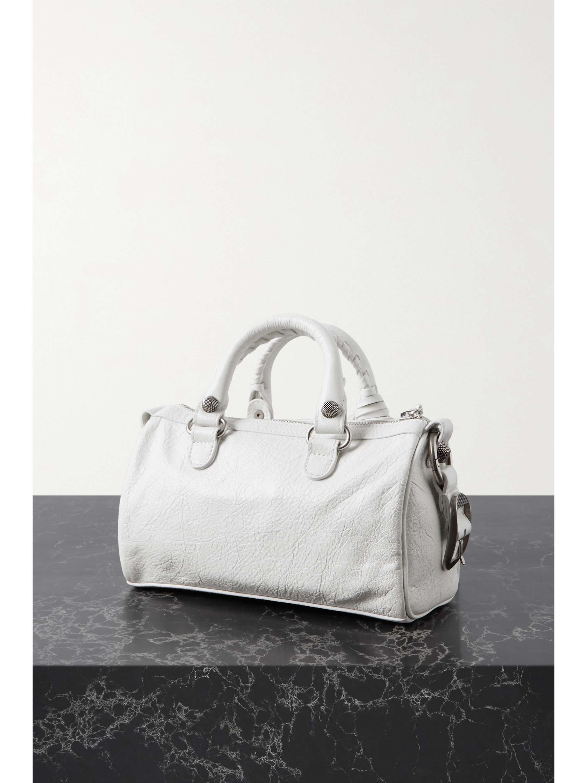 Penge gummi leder kartoffel BALENCIAGA Arena studded crinkled-leather tote | NET-A-PORTER