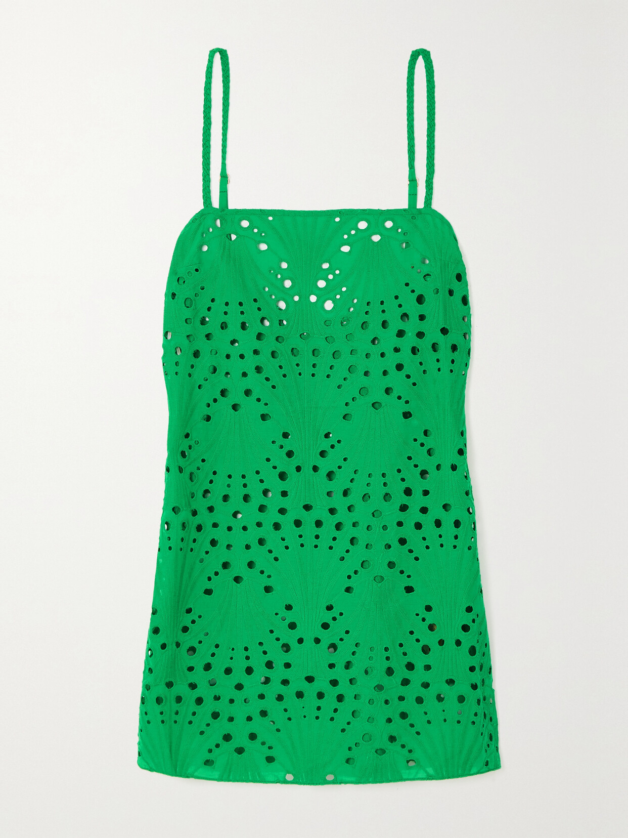 Johanna Ortiz - + Net Sustain Sierra Mystic Broderie Anglaise Cotton Mini Dress - Green