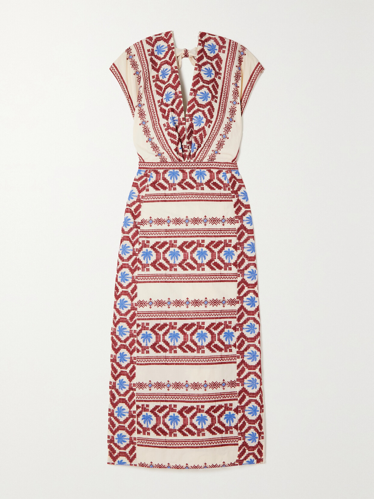 Johanna Ortiz + Net Sustain Abasca Embroidered Cotton Midi Dress - Ecru