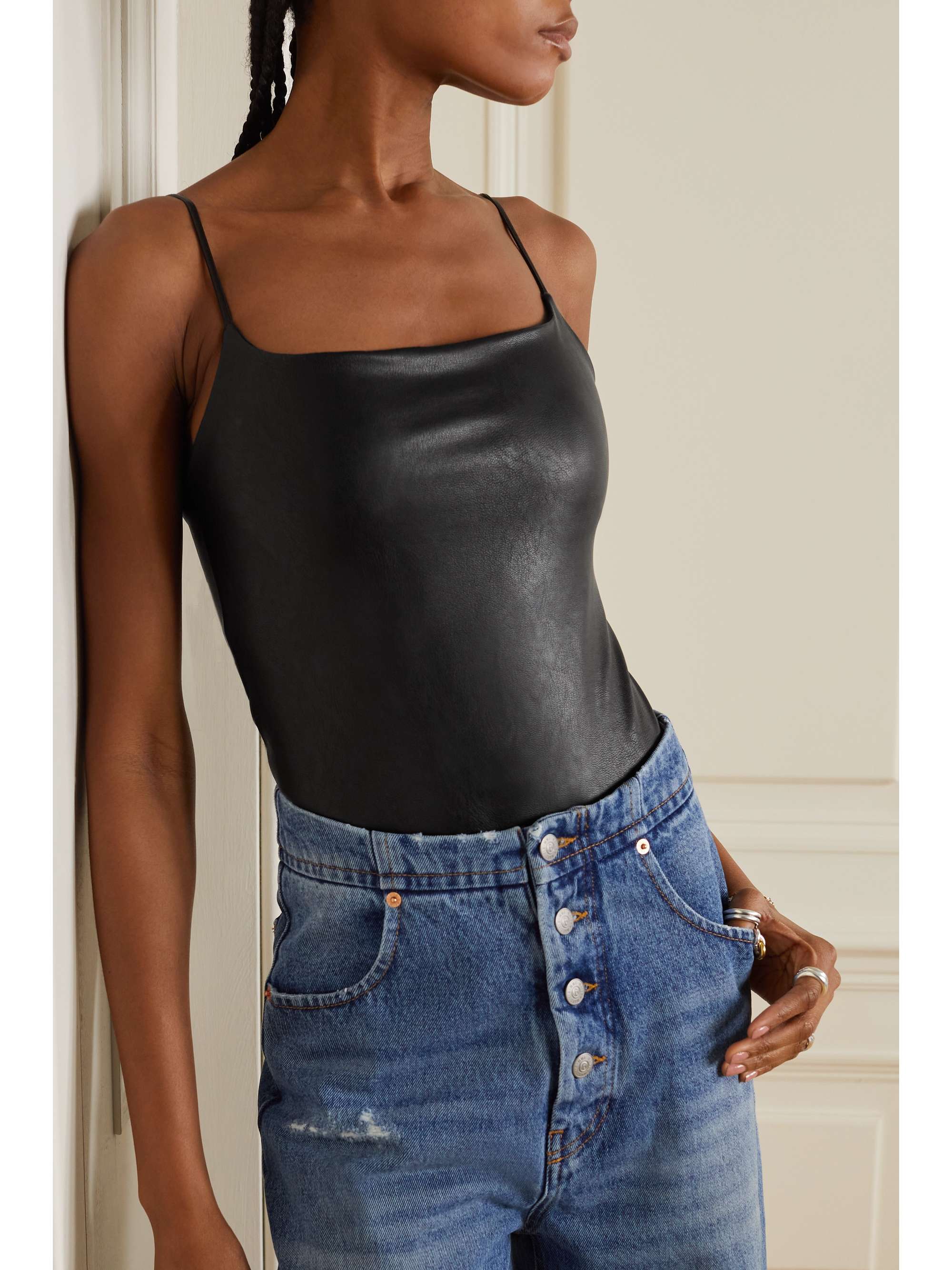COMMANDO Faux stretchleather bodysuit NETAPORTER