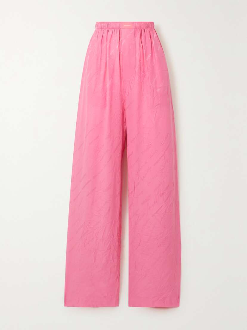 Balenciaga Crinkled Silk-jacquard Pants