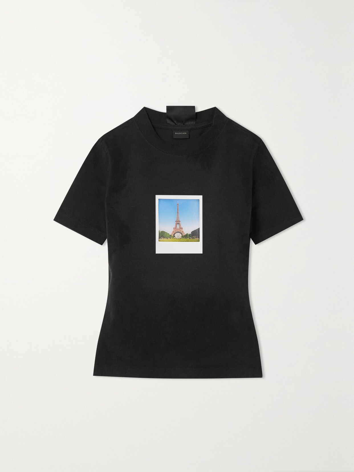 Shop Balenciaga Paris By Day Printed Stretch-cotton Jersey T-shirt In Black