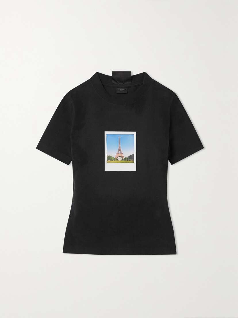 Balenciaga Paris By Day Printed Stretch-cotton Jersey T-shirt