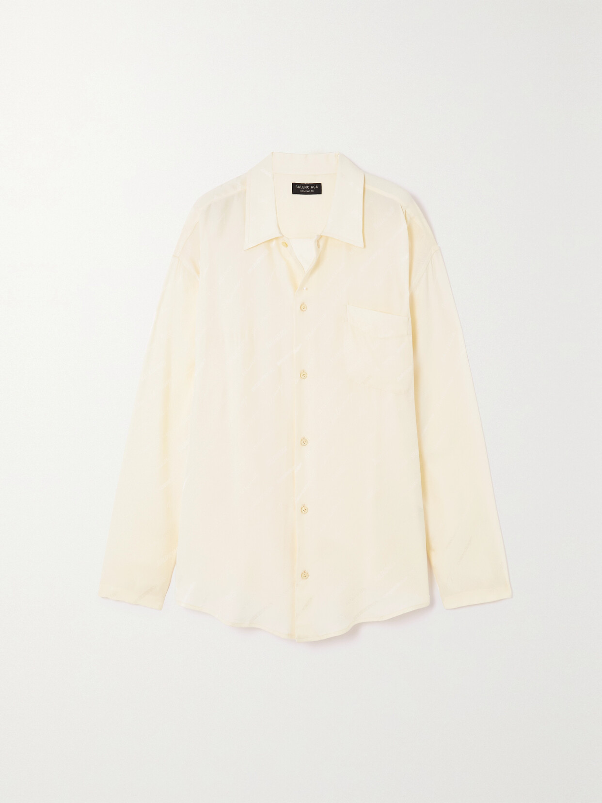 Balenciaga - Silk-jacquard Shirt - Cream