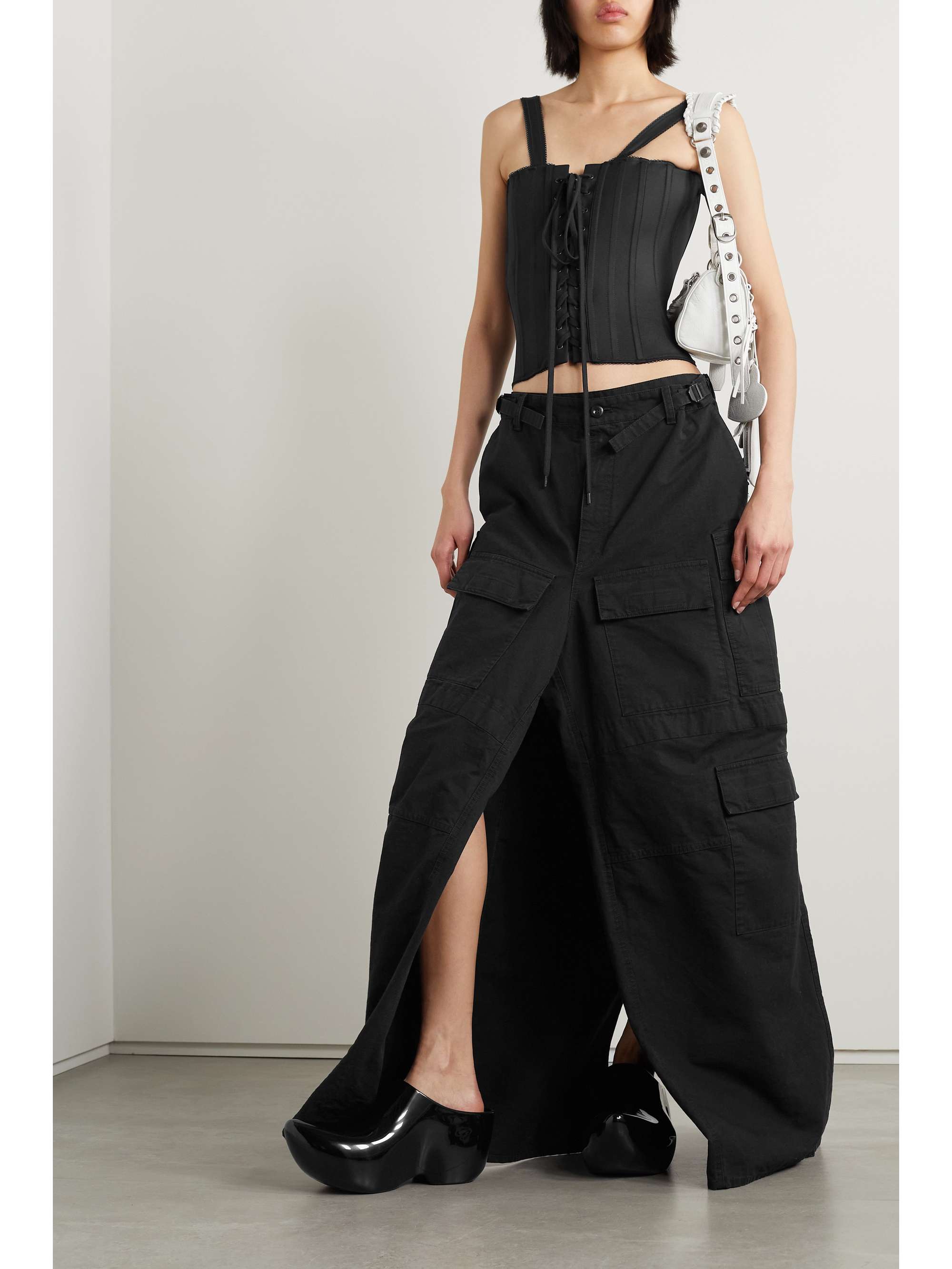 BALENCIAGA Paneled cotton ripstop maxi skirt NET A PORTER