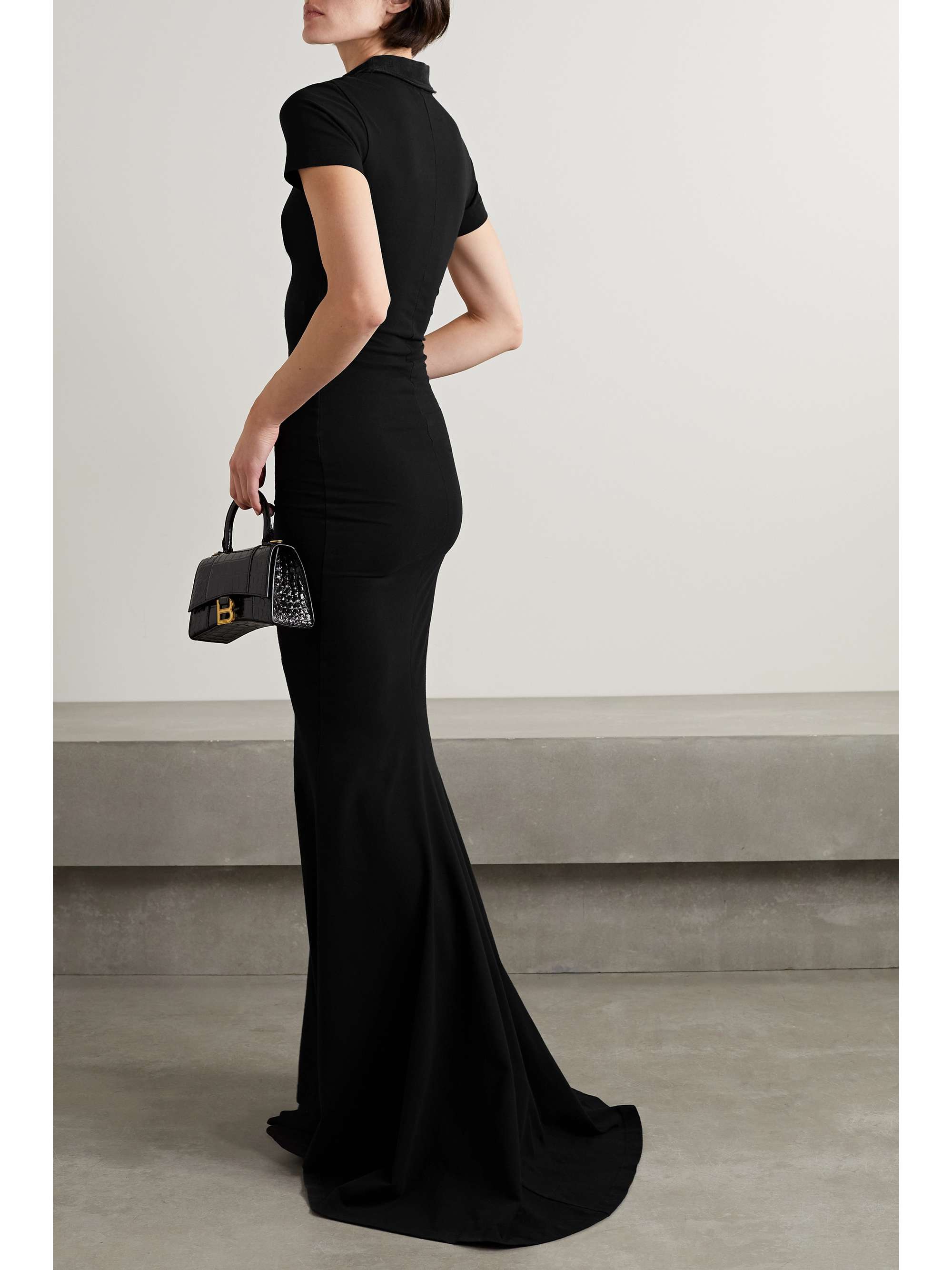 BALENCIAGA Embroidered stretch-cotton jersey maxi dress