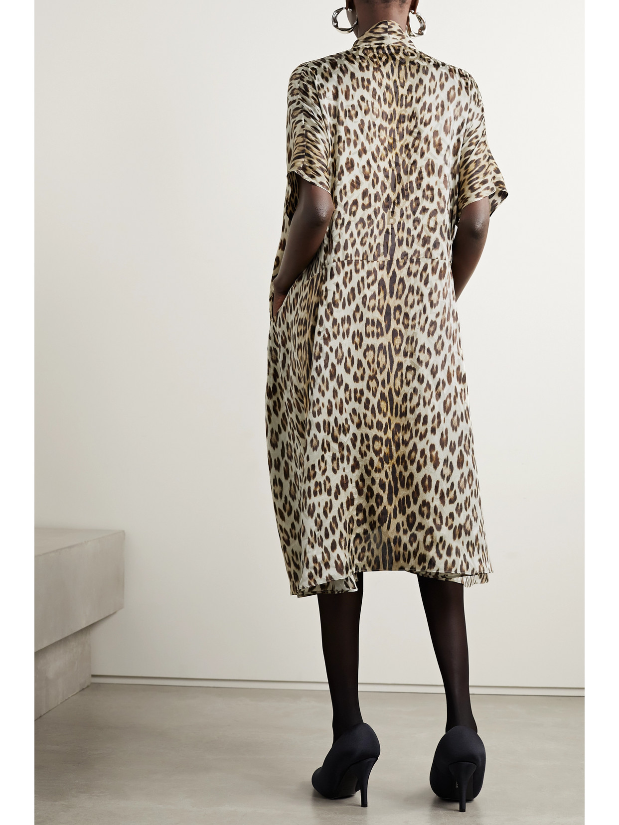 balenciaga leopard dress