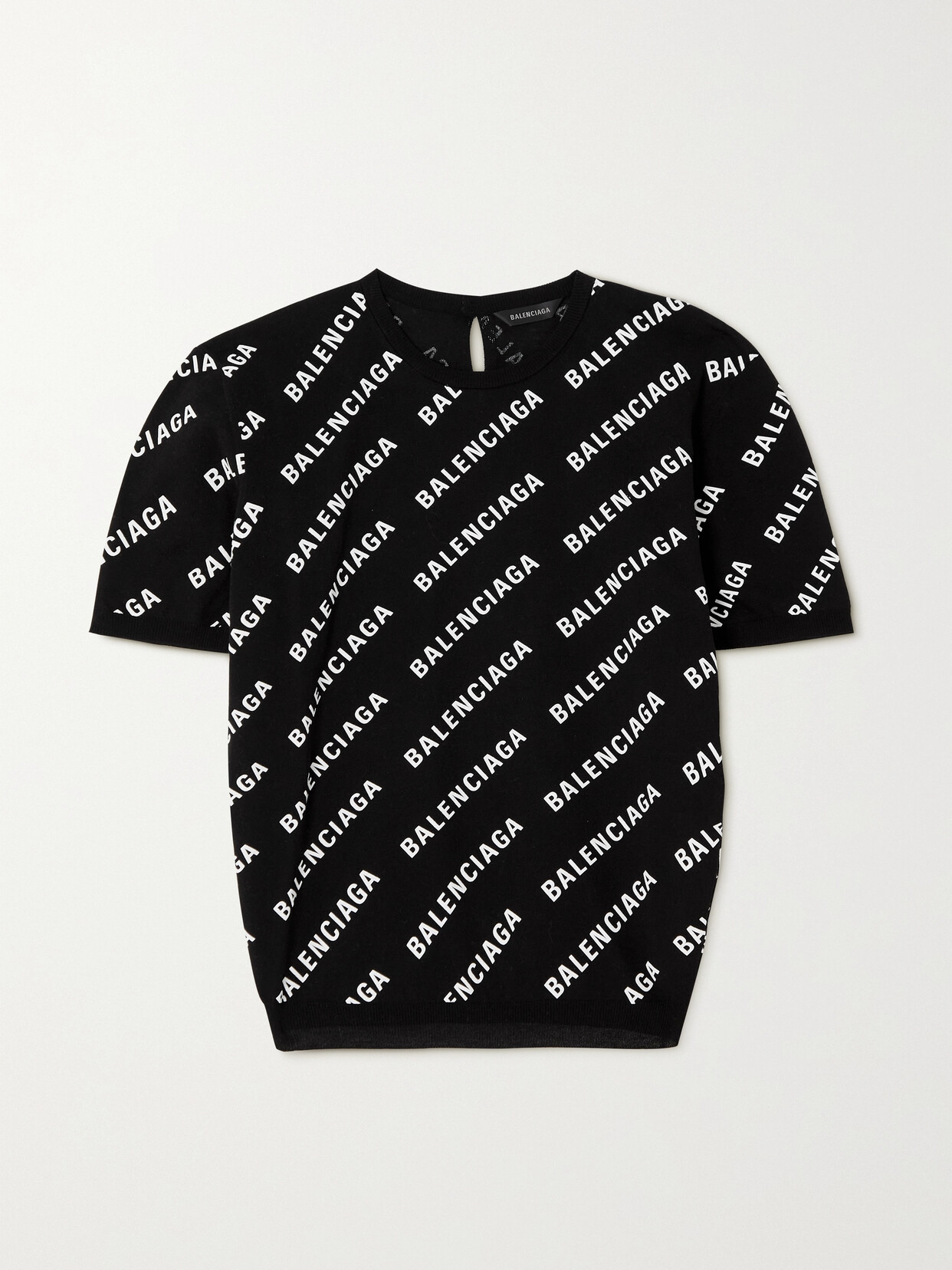 Balenciaga - Printed Cotton Sweater - Black