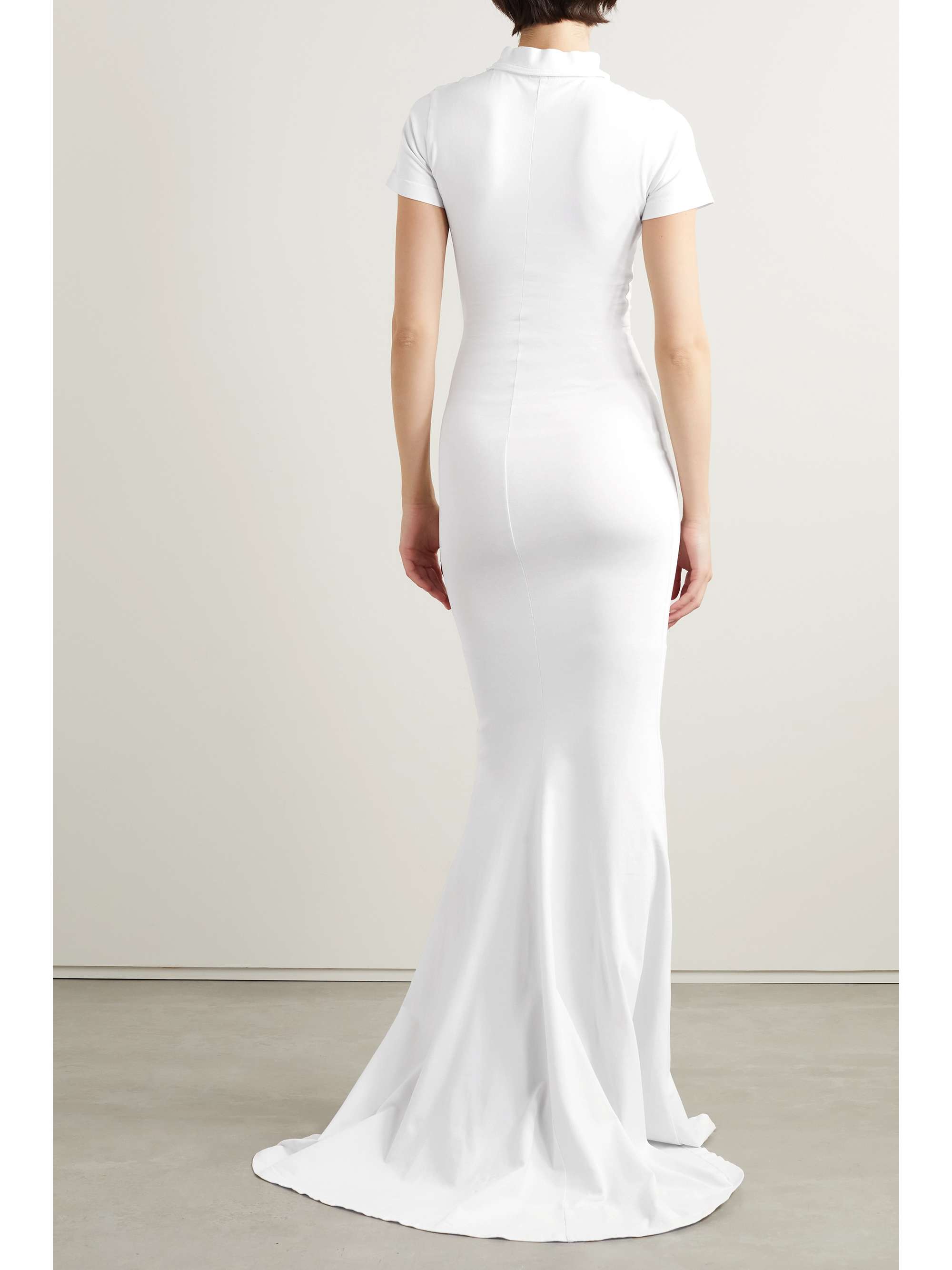 BALENCIAGA Embroidered stretch-cotton jersey maxi dress