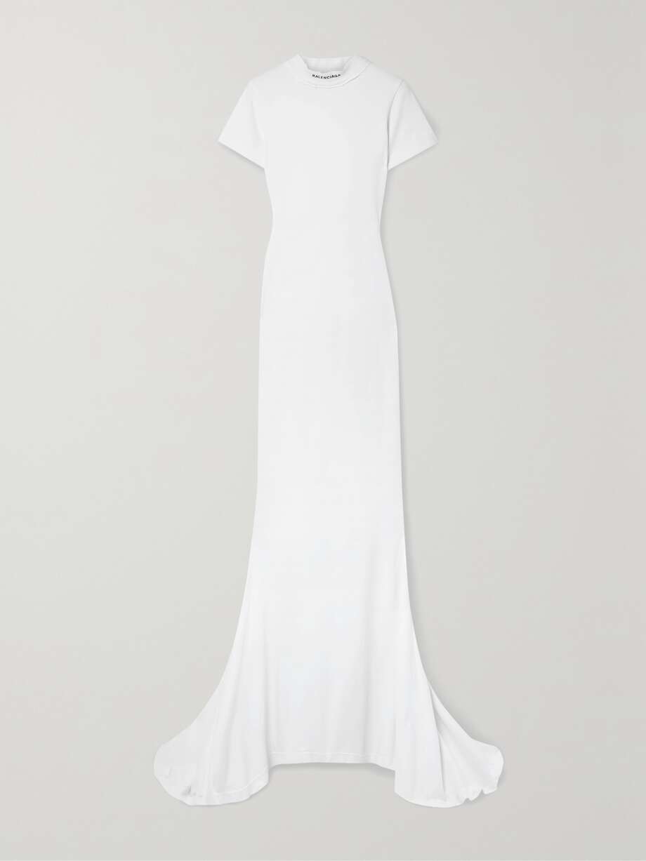 embroidered stretch-cotton jersey maxi dress