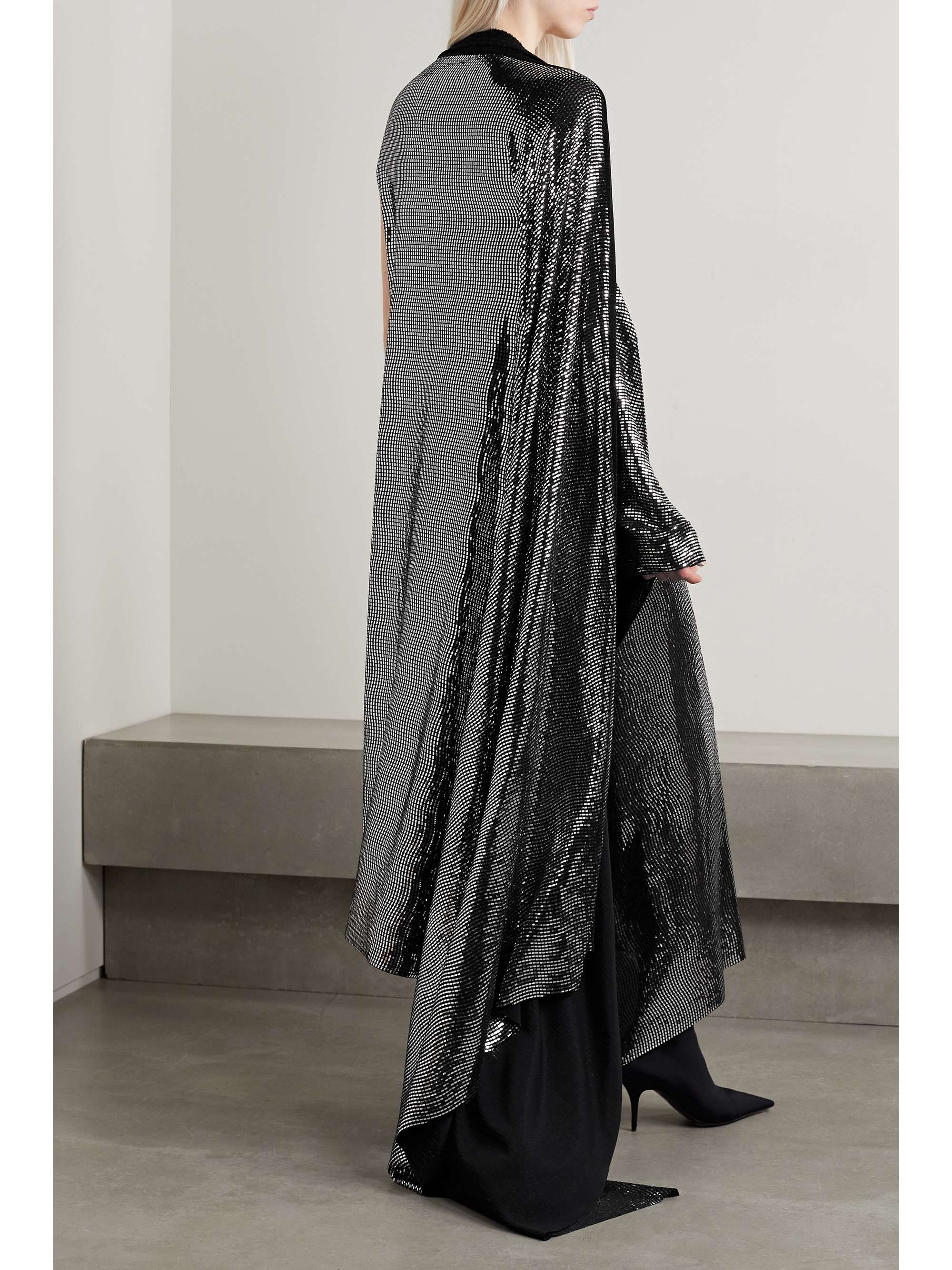BALENCIAGA Embellished sequined stretch-knit gown