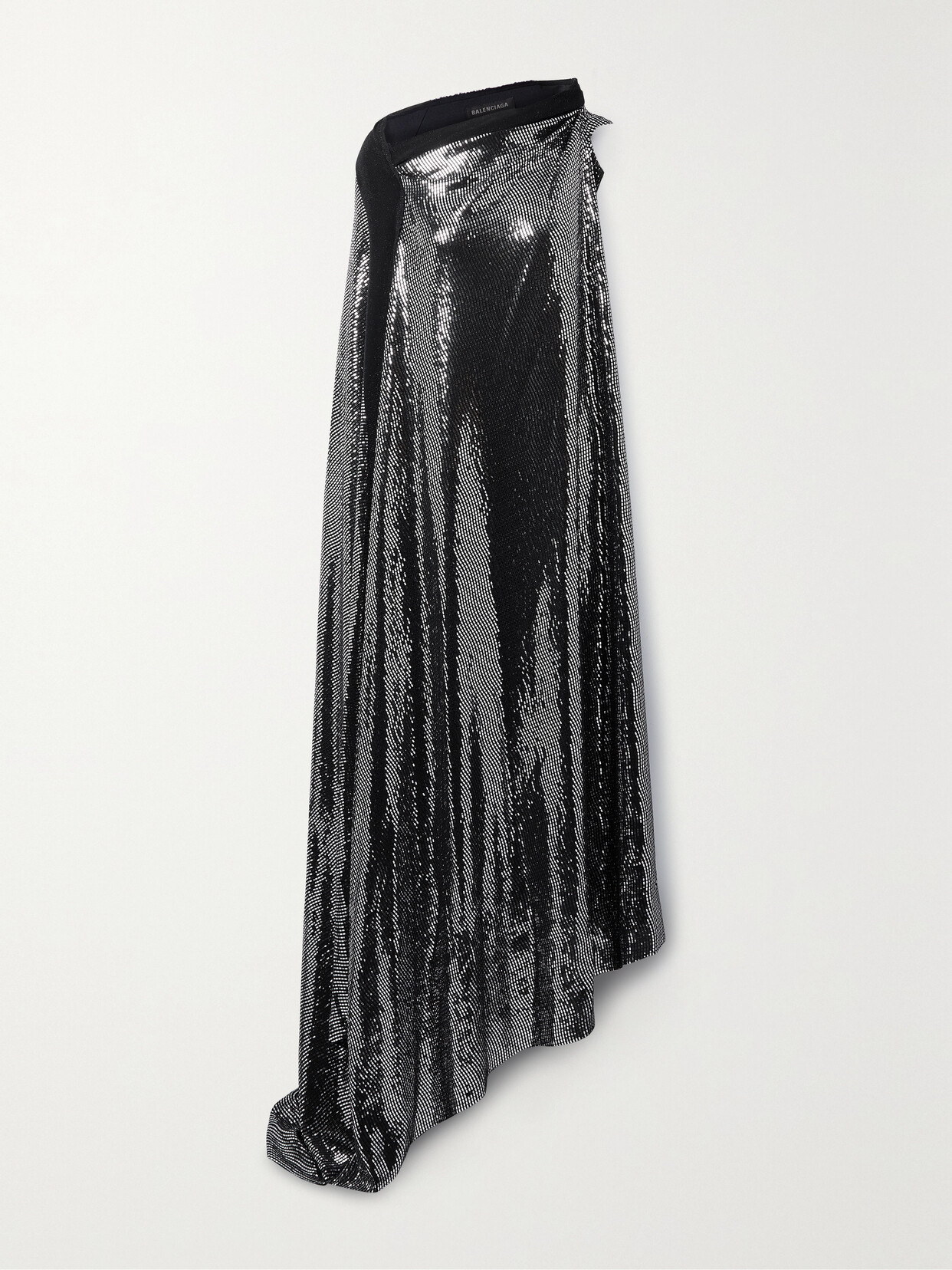 Shop Balenciaga Embellished Sequined Stretch-knit Gown In Black