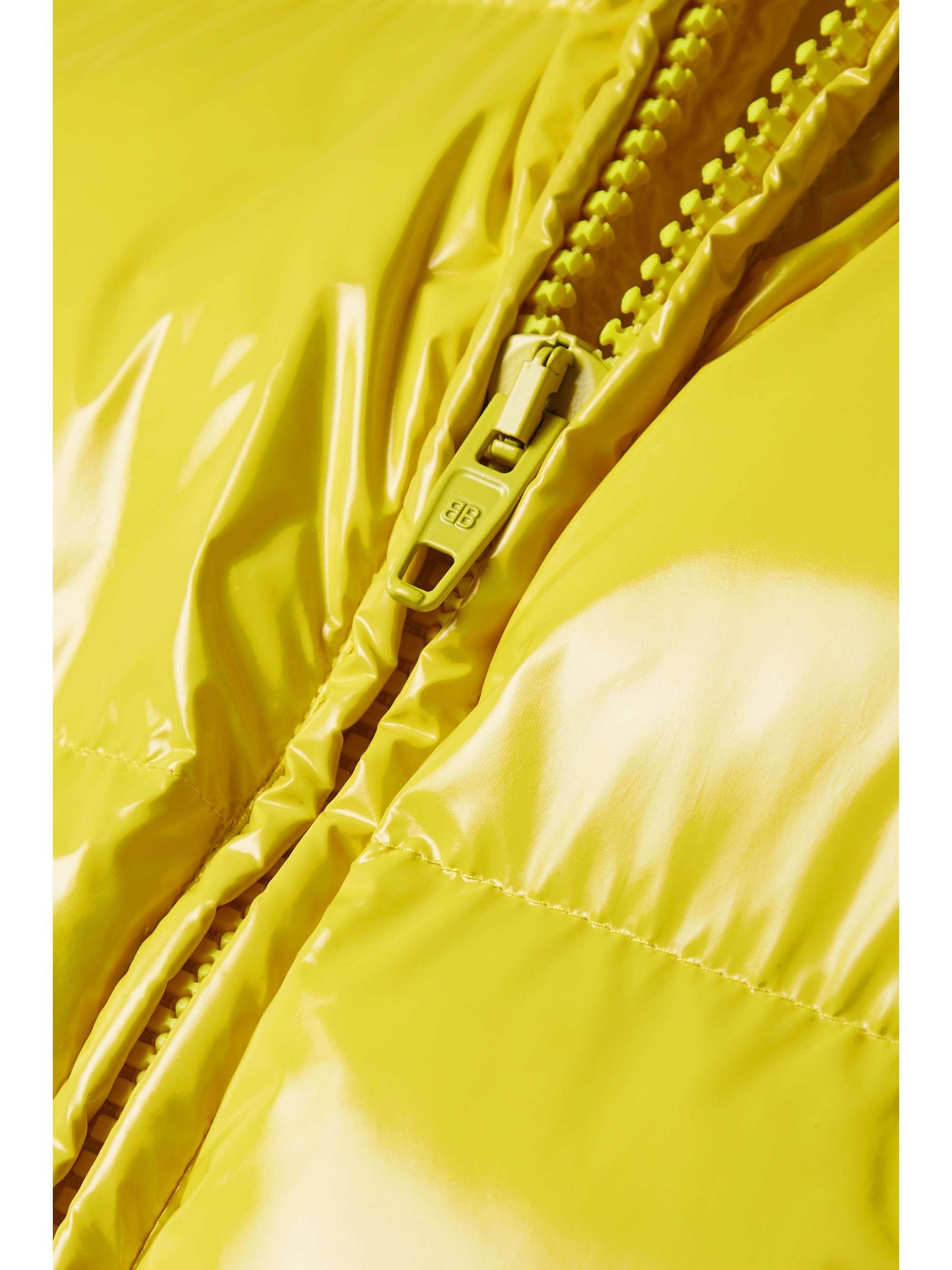 BALENCIAGA Cropped quilted padded glossed-shell coat