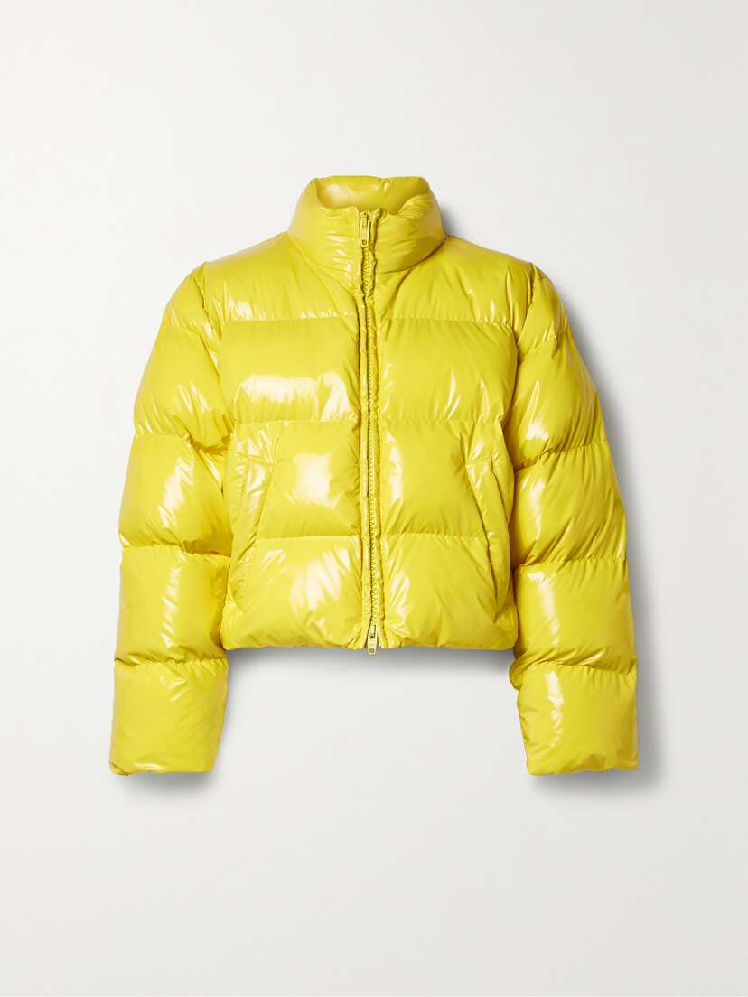 Balenciaga Cropped Quilted Padded Glossed-shell Coat
