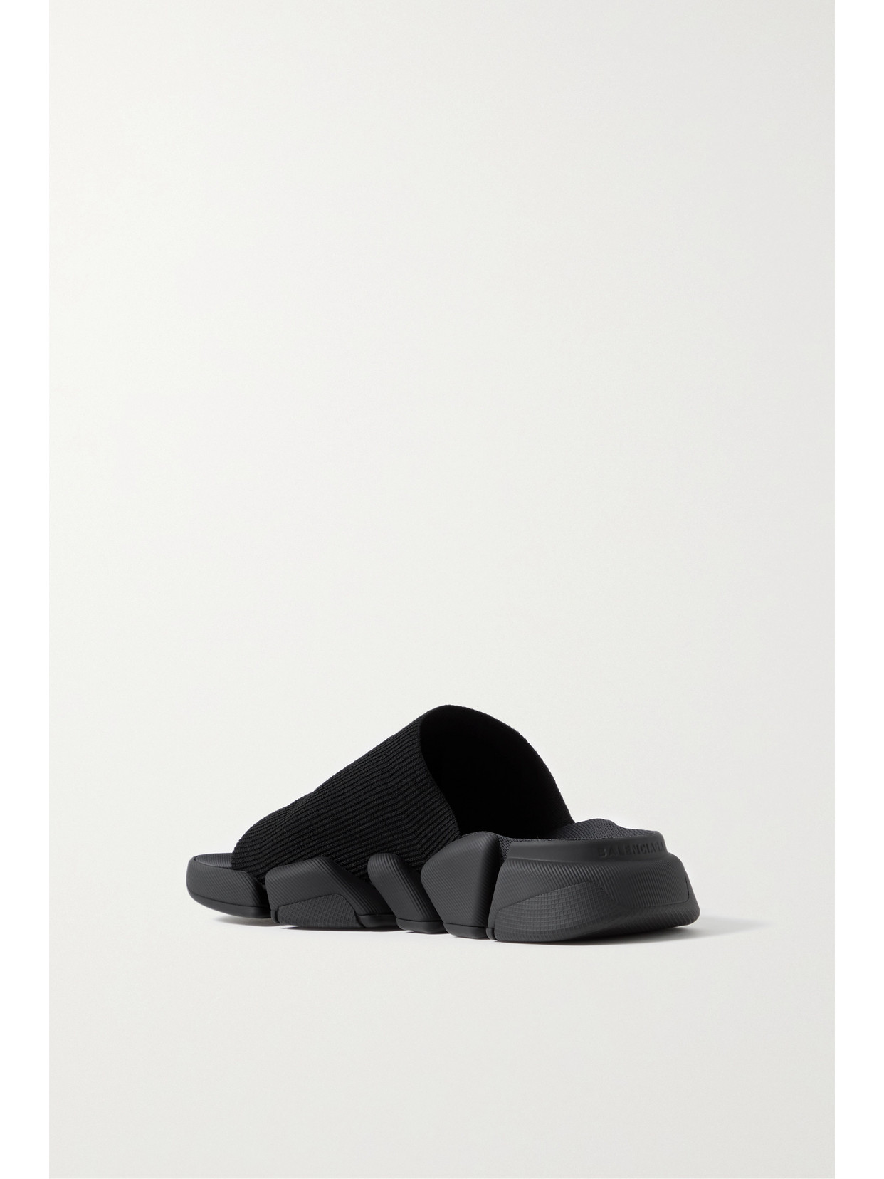 Balenciaga Speed 2.0 Logo-print Stretch-knit Slides In Black