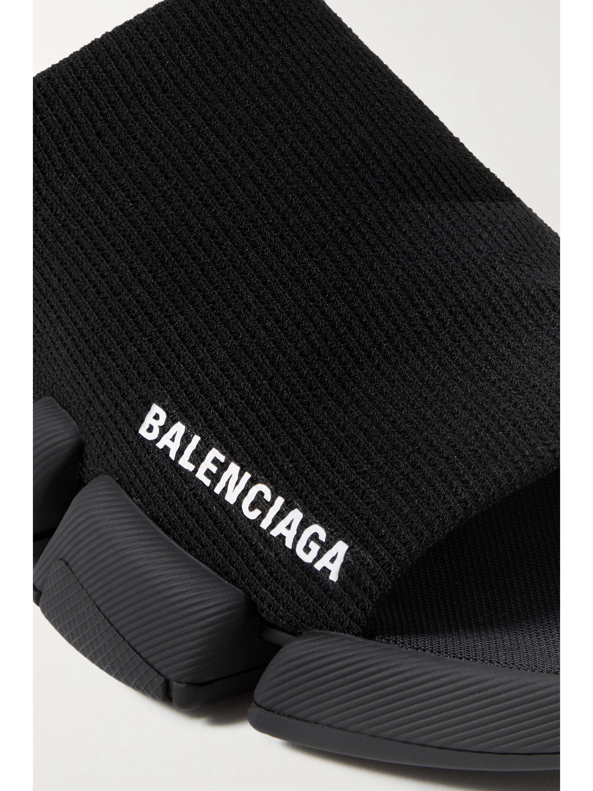 BALENCIAGA Speed logo-print stretch-knit slides | NET-A-PORTER