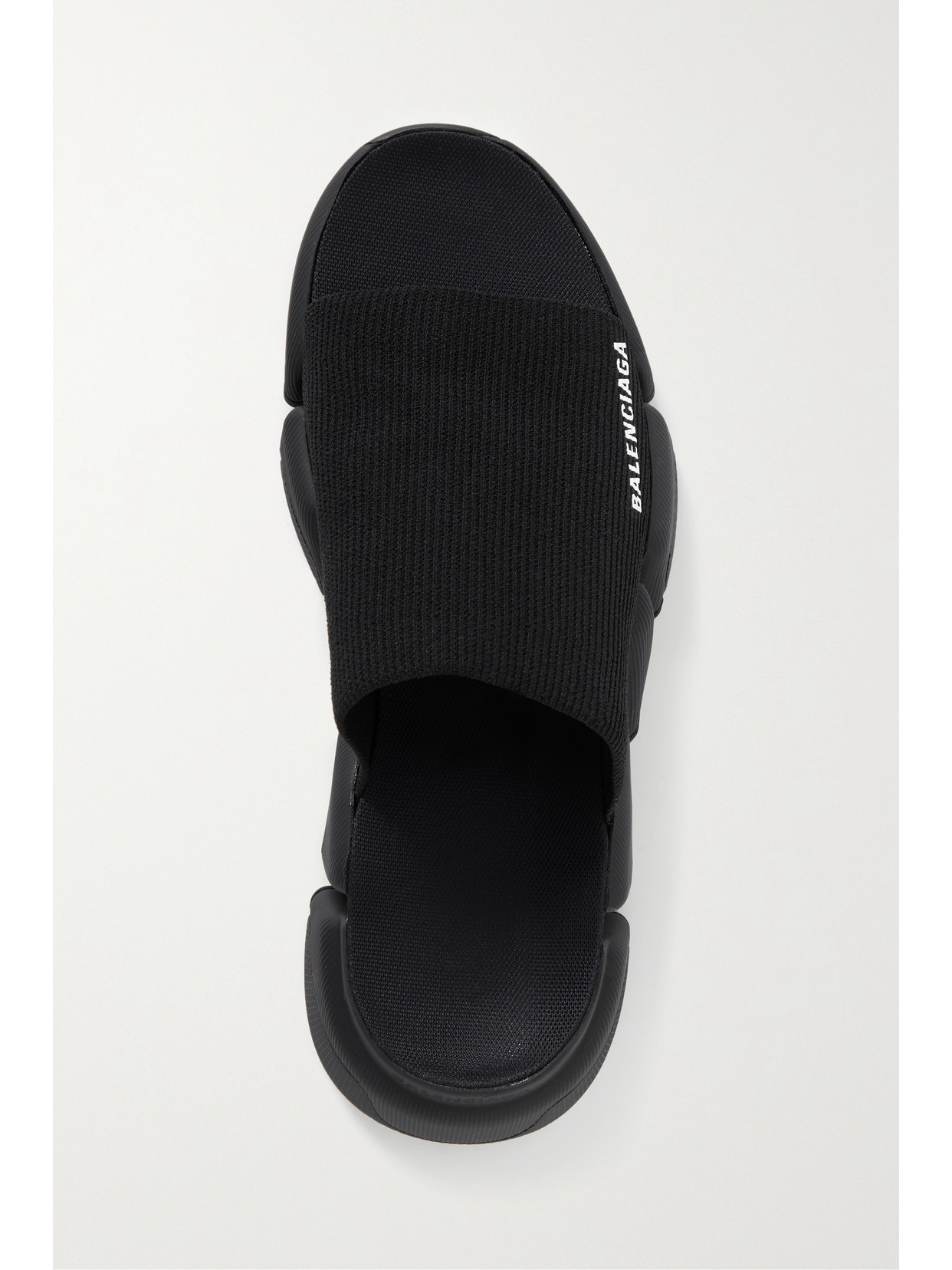 Balenciaga Speed 2.0 Logo-print Stretch-knit Slides In Black