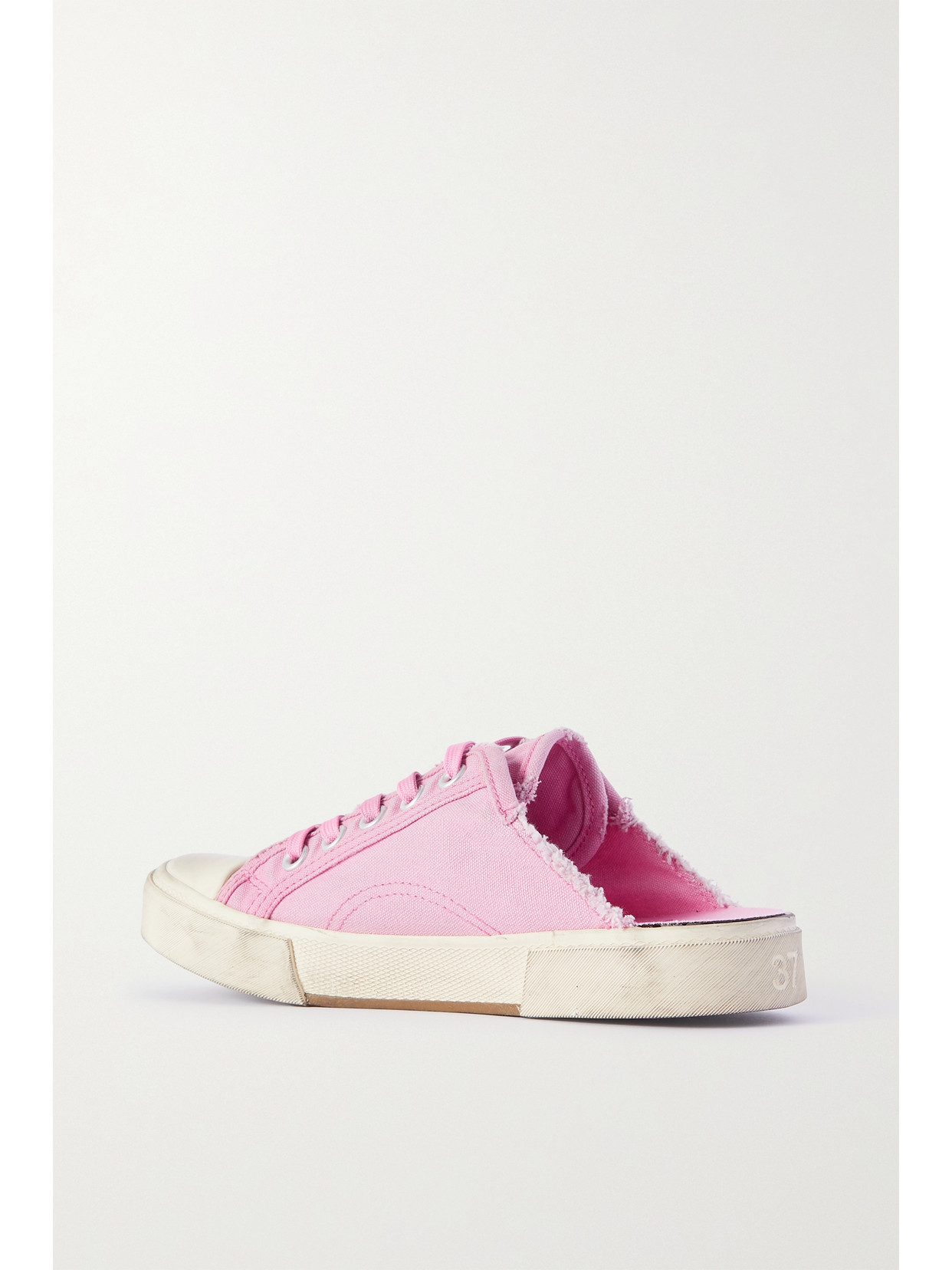 Shop Balenciaga Paris High Distressed Rubber And Cotton-canvas Slip-on Sneakers In Pink