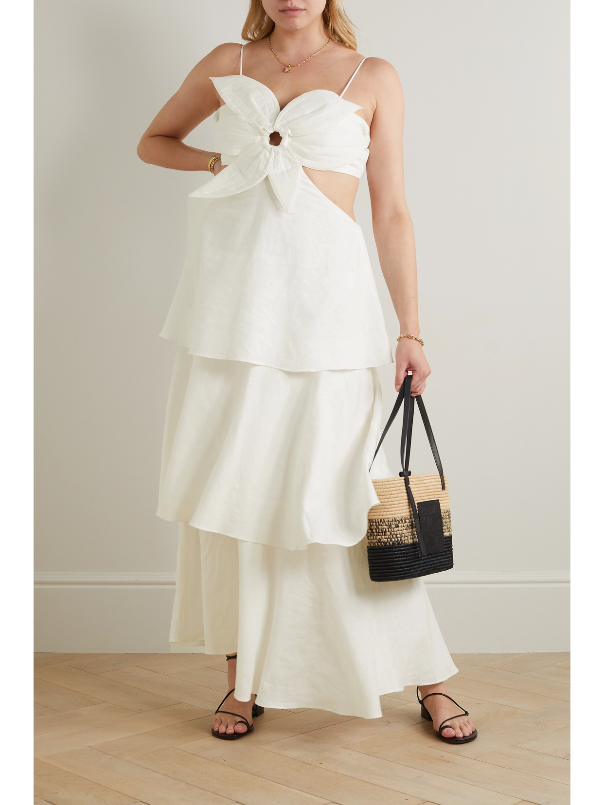 Farm Rio Flower Maxi Dress In Off White | ModeSens