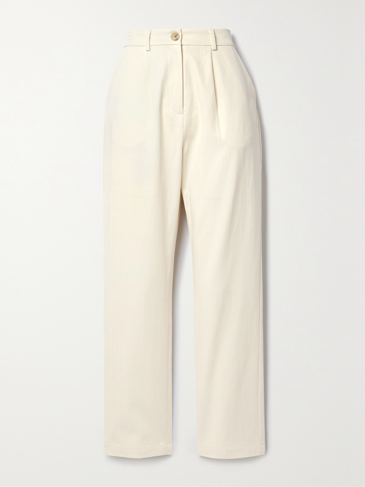 Mara Hoffman + Net Sustain Dita Tencel Lyocell And Organic Cotton-blend Twill Straight-leg Pants - Ivory