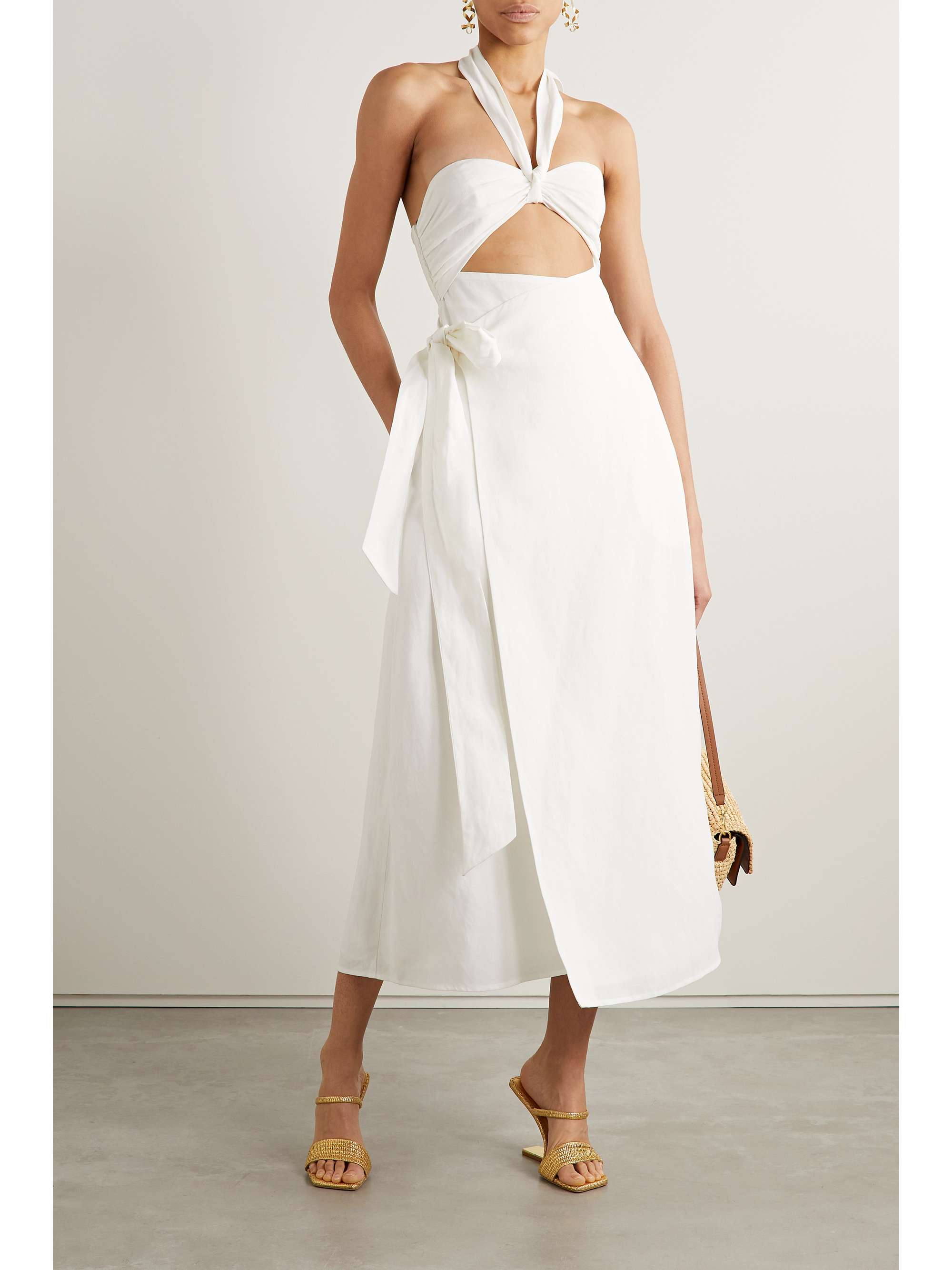 MARA HOFFMAN + NET SUSTAIN Paula convertible wrap-effect TENCEL Lyocell and  linen-blend midi dress | NET-A-PORTER