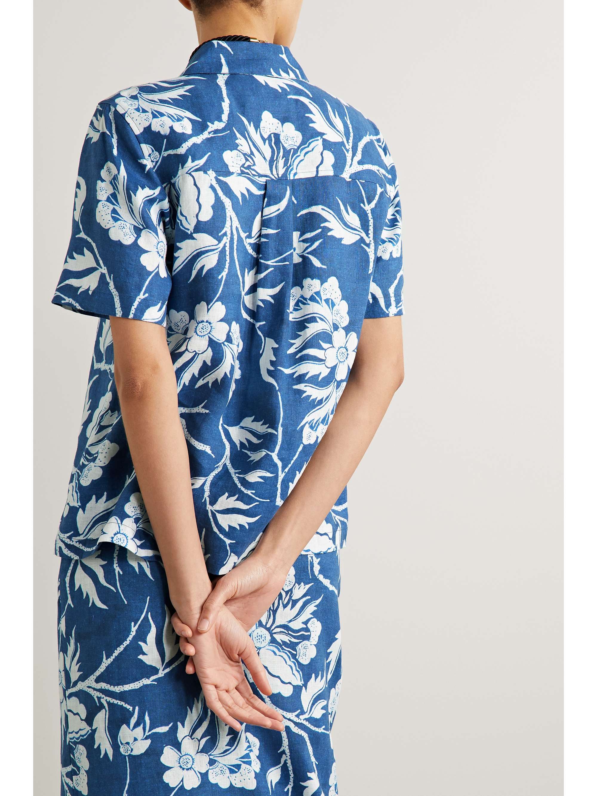 MARA HOFFMAN Otto floral-print hemp shirt