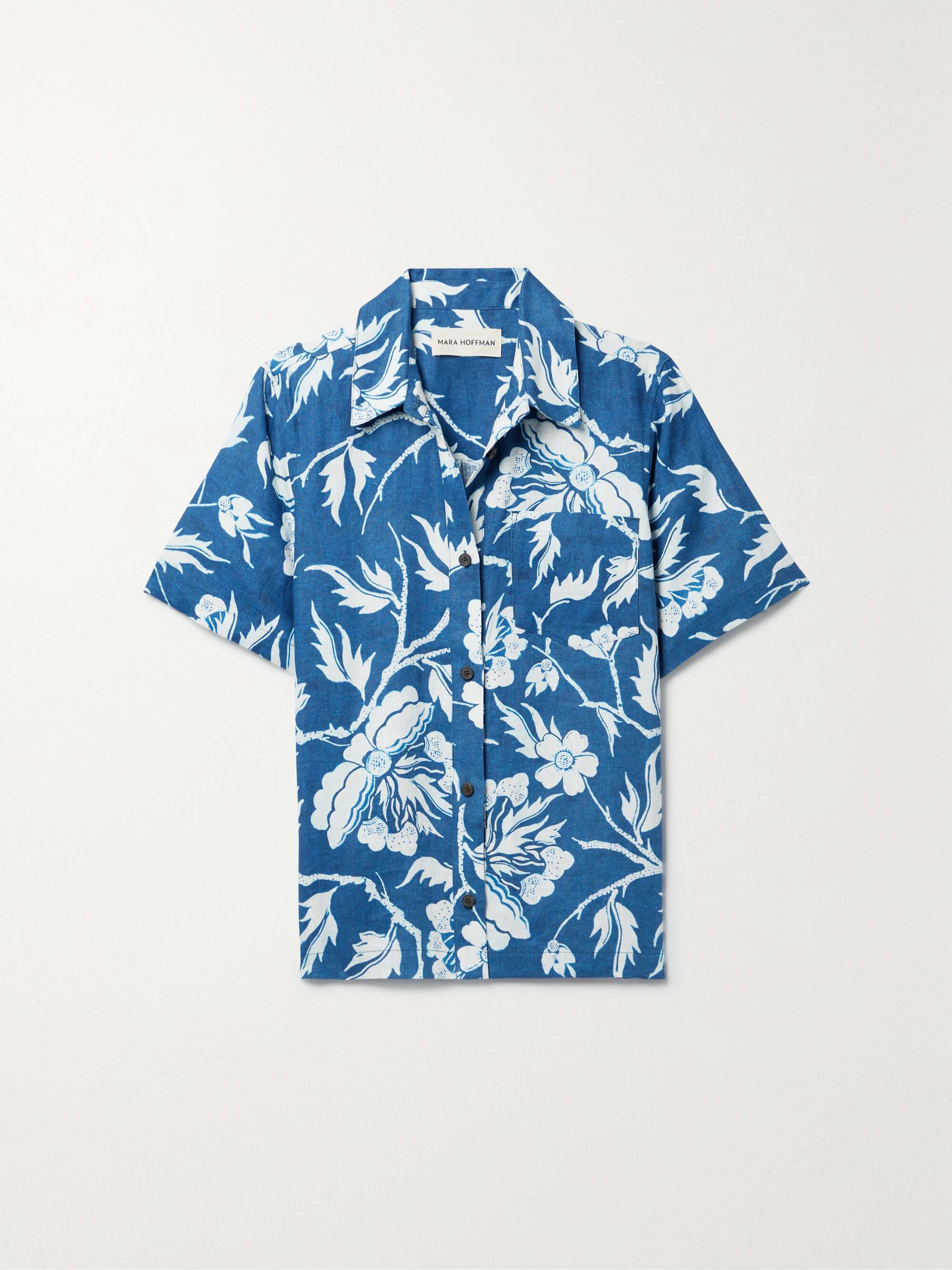 MARA HOFFMAN Otto floral-print hemp shirt