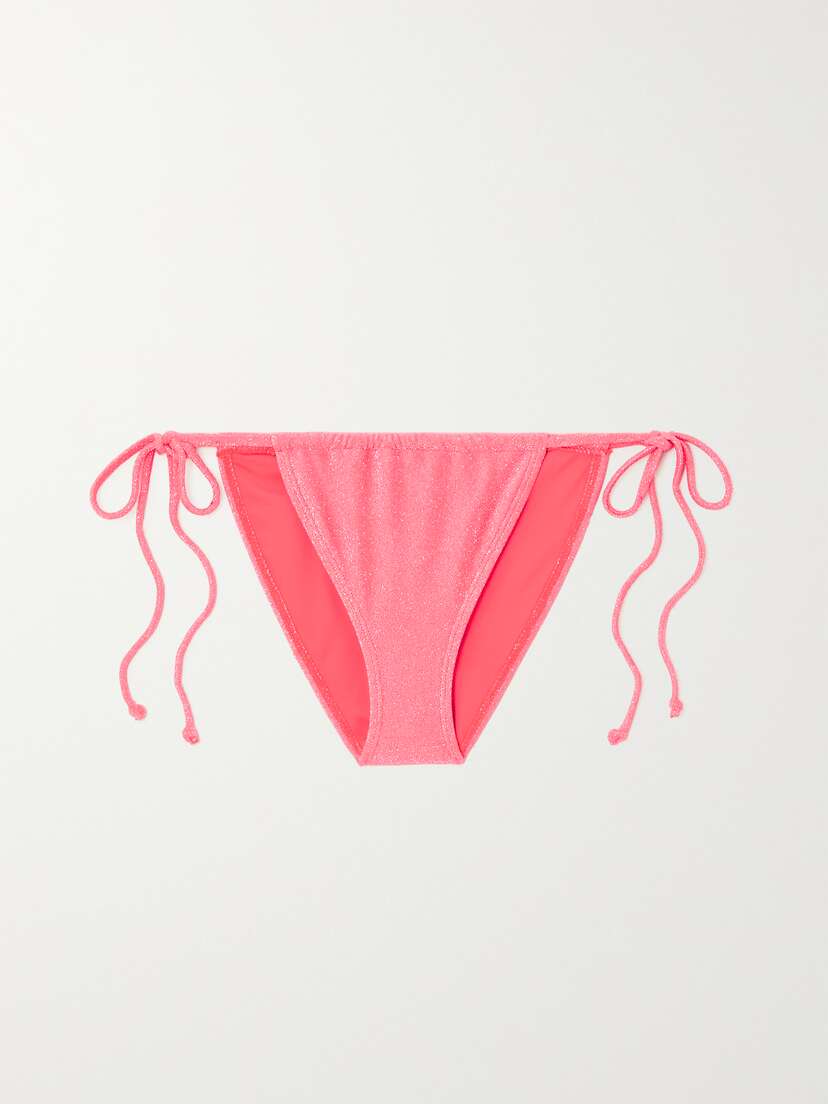 GOOD AMERICAN Sparkle Tiny Ties Metallic Bikini Briefs
