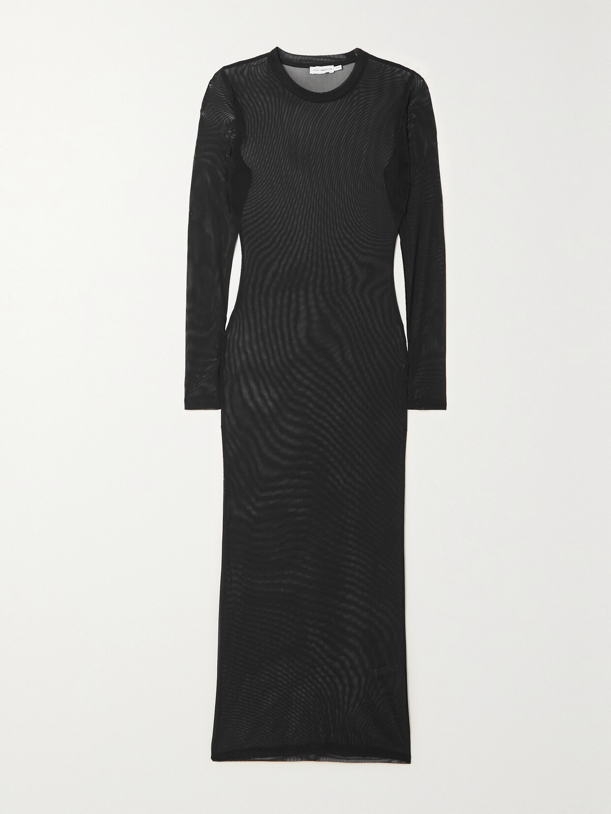 Good American Stretch Recycled-mesh Midi Dress In Black