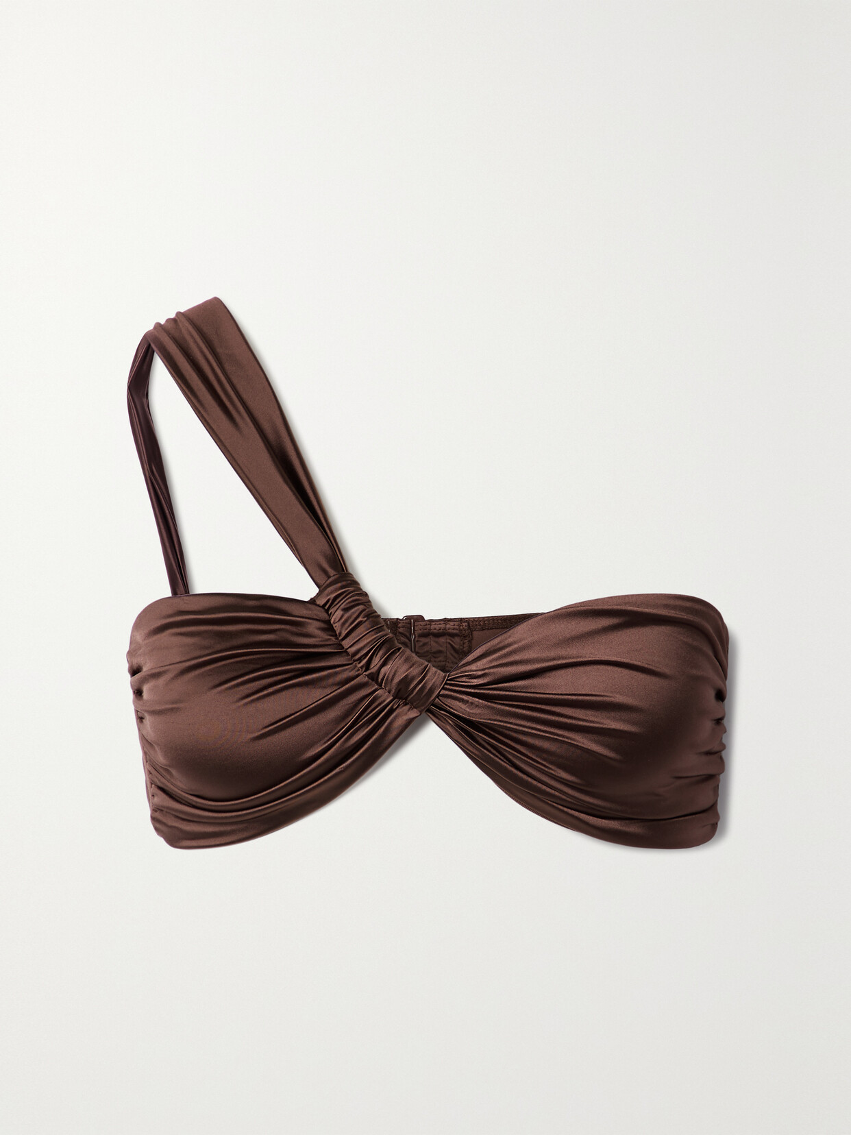 Good American Bali One-shoulder Bikini Top In Brown