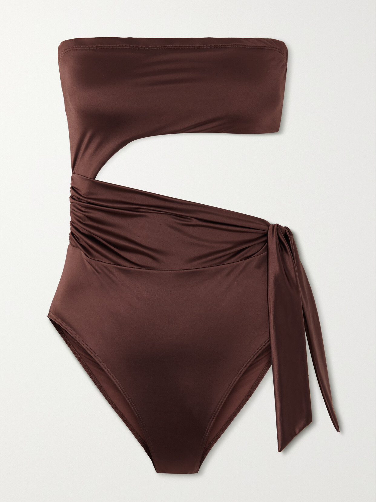 GOOD AMERICAN - Strapless Cutout Swimsuit - Brown